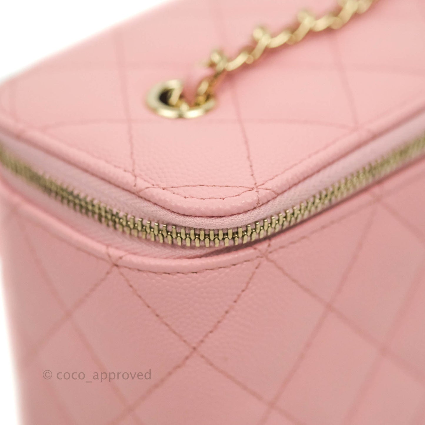 Chanel Classic Vanity with Chain Pink Caviar Gold Hardware