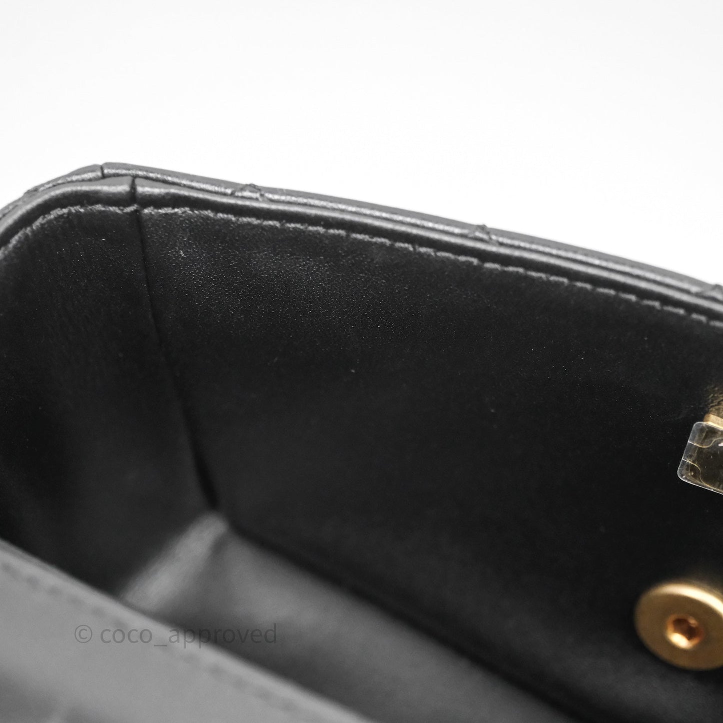 Chanel Top Handle Mini Rectangular Flap Bag Black Lambskin Aged Gold Hardware