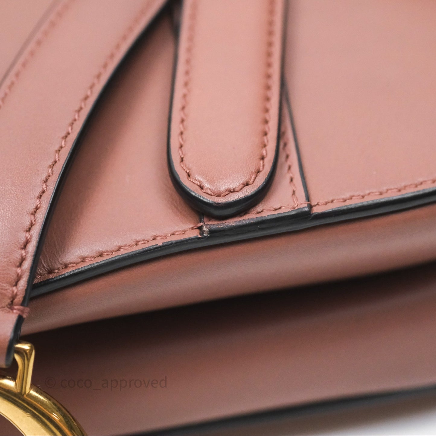 Christian Dior Mini Saddle Bag Rose Taupe Grained Calfskin Gold Hardware