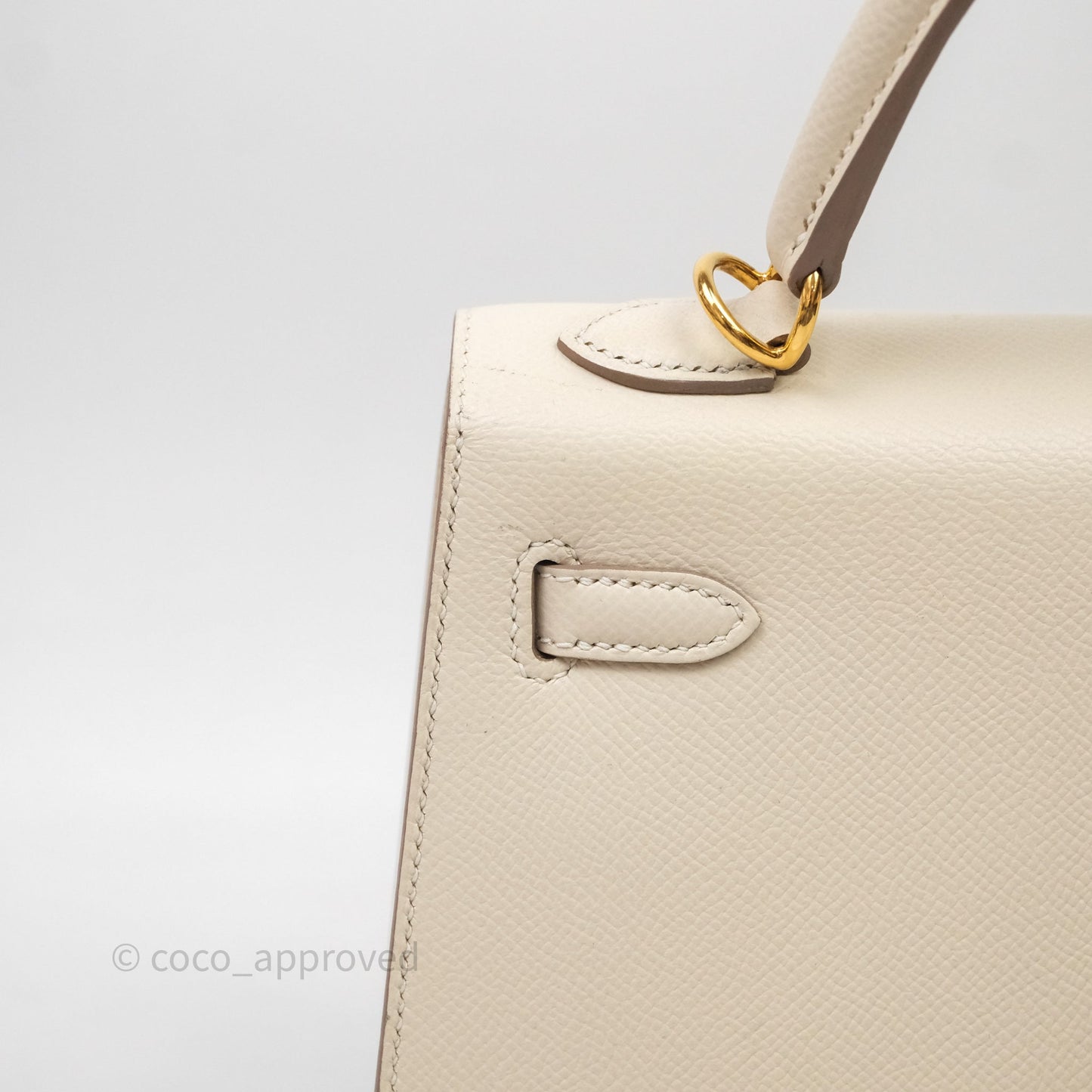 Hermes Kelly 25 Craie Epsom Gold Hardware