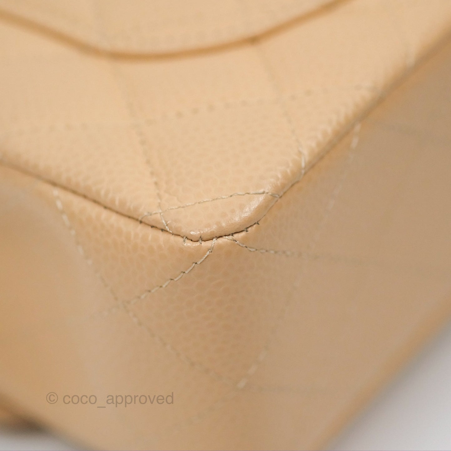 Chanel Small Quilted Classic Flap Beige Caviar Gold Hardware