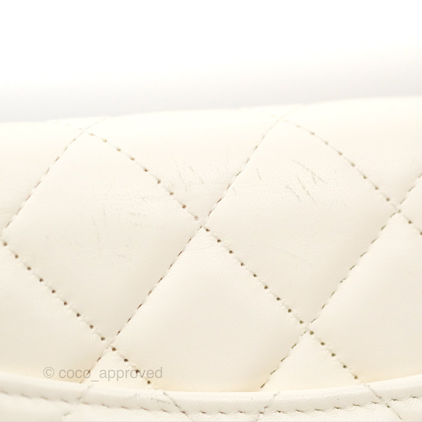 Chanel Quilted Pearl Crush Wallet on Chain WOC White Lambskin Aged Gold Hardware
