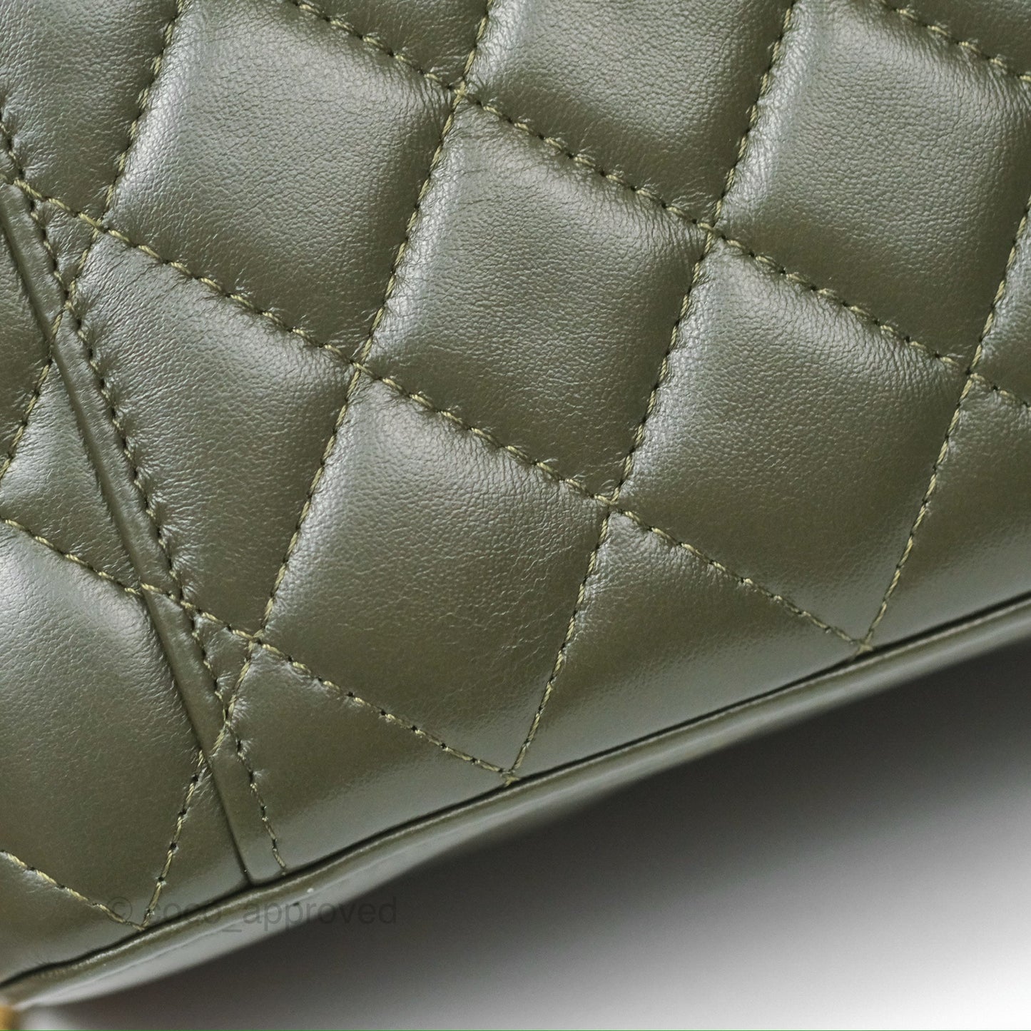 Chanel All Slide Vanity with Adjustable Chain Dark Olive Green Lambskin Aged Gold Hardware