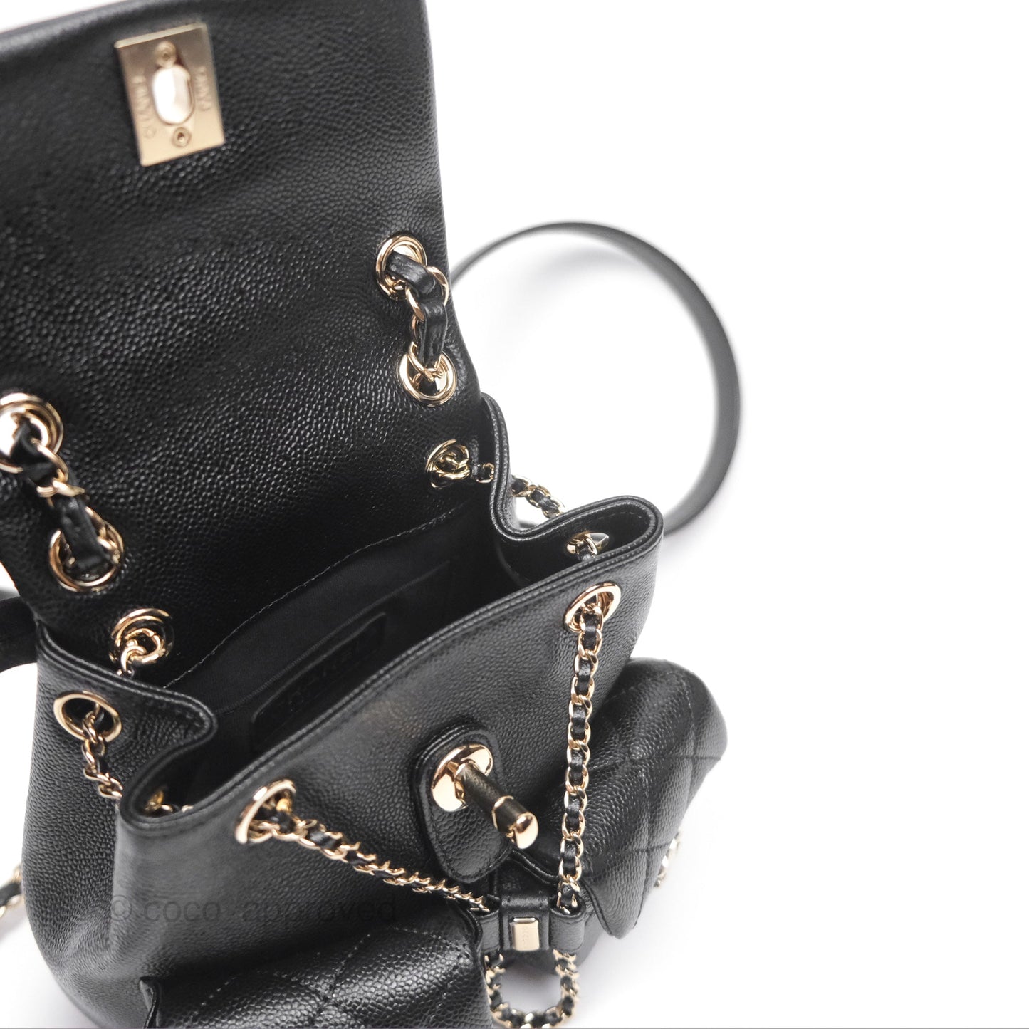 Chanel Duma Backpack Small Black Caviar Gold Hardware