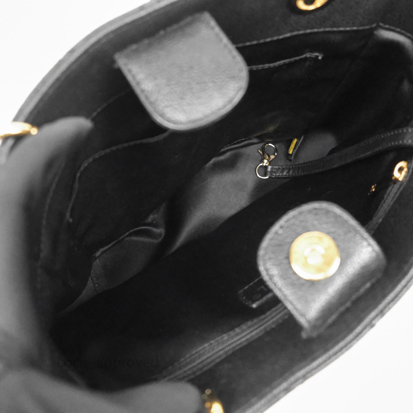 Chanel Vertical GST Black Caviar Gold Hardware
