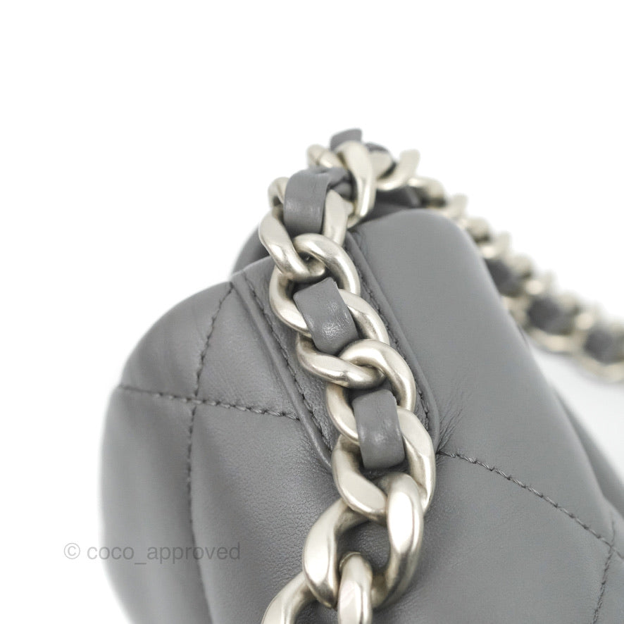 Chanel 19 Small Dark Grey Lambskin Mixed Hardware