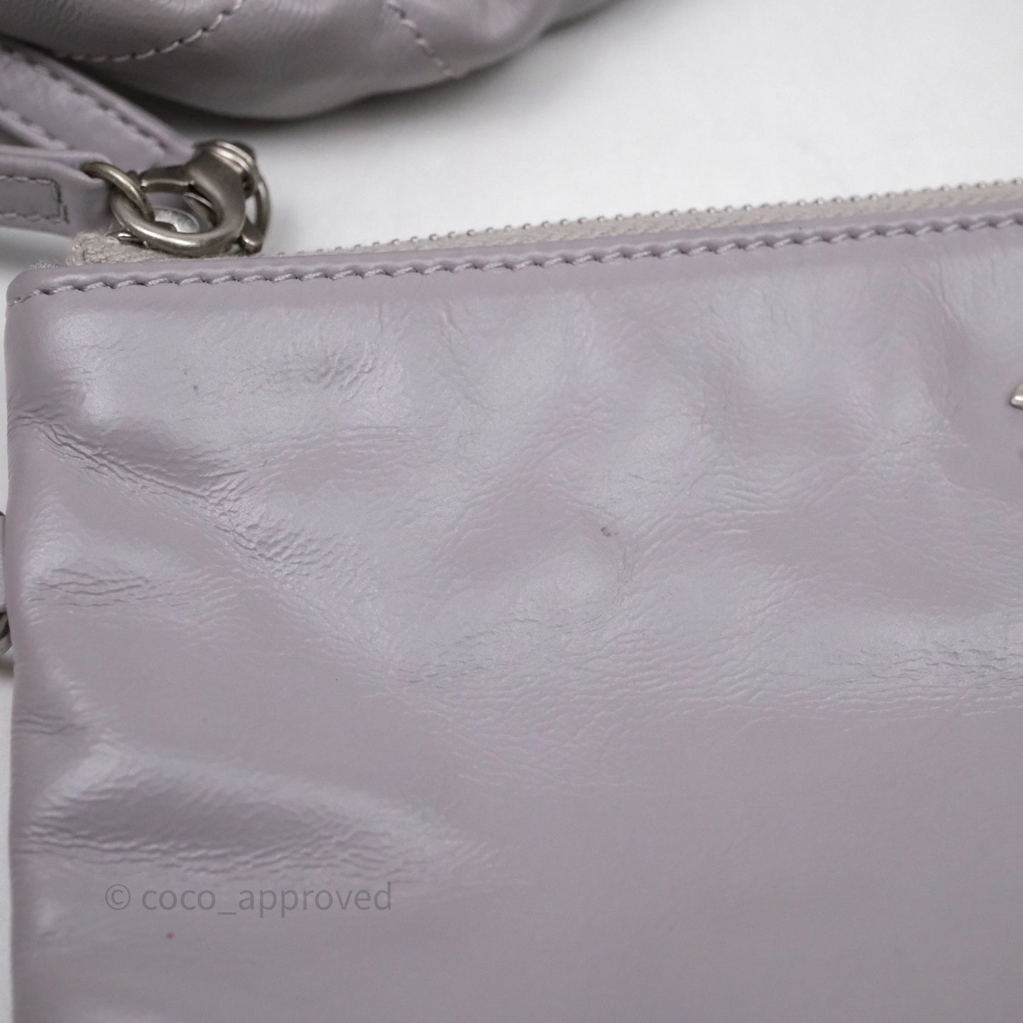 Chanel 22 Small Grey Aged Calfskin Matte Silver Hardware