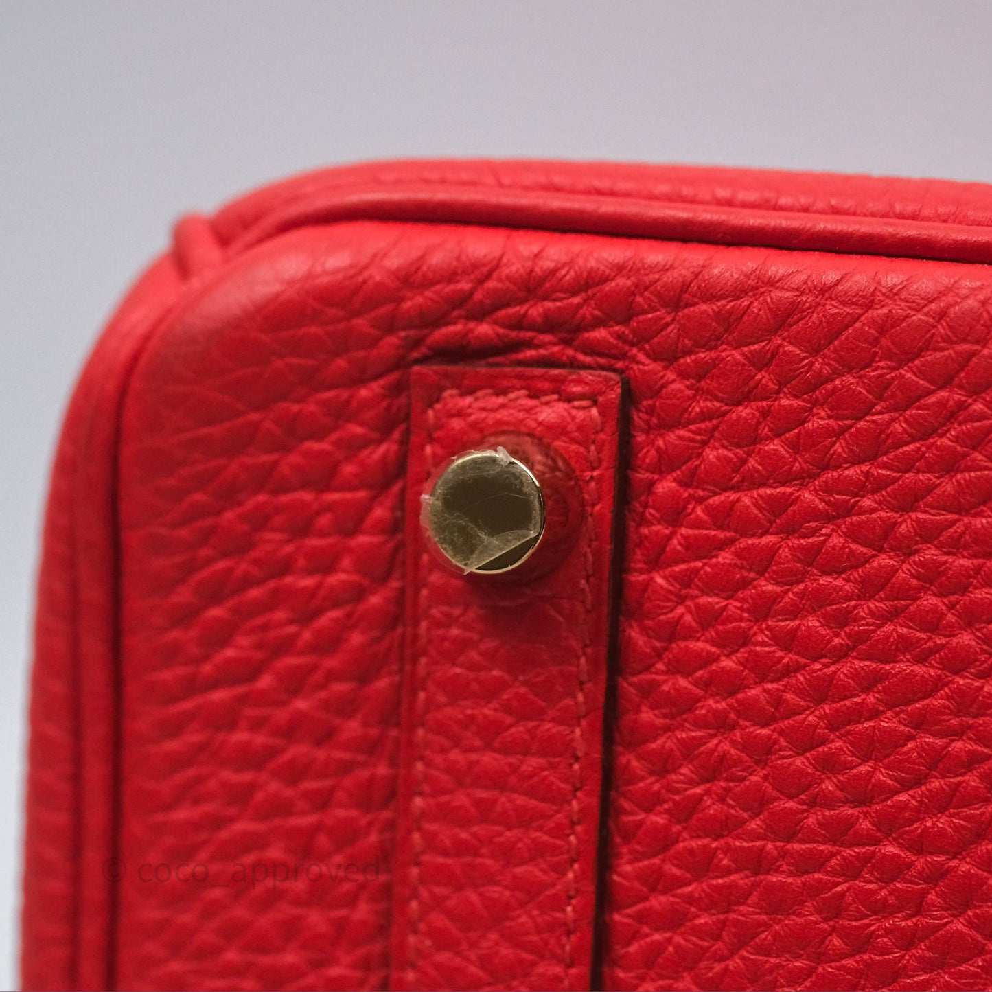 Hermès Birkin 25 Retourne Rouge Tomate S5 Clemence Gold Hardware