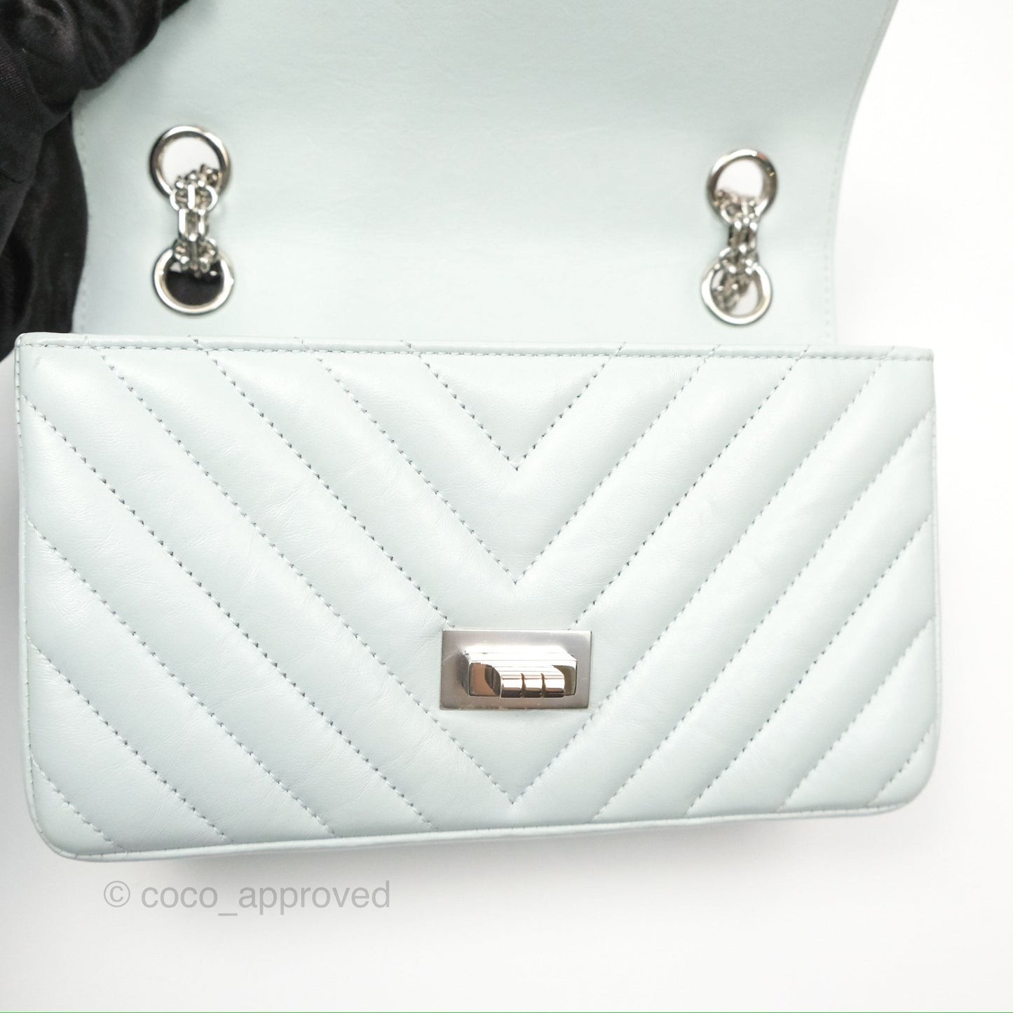 Chanel Mini Reissue 224 Blue Aged Calfskin Silver Hardware