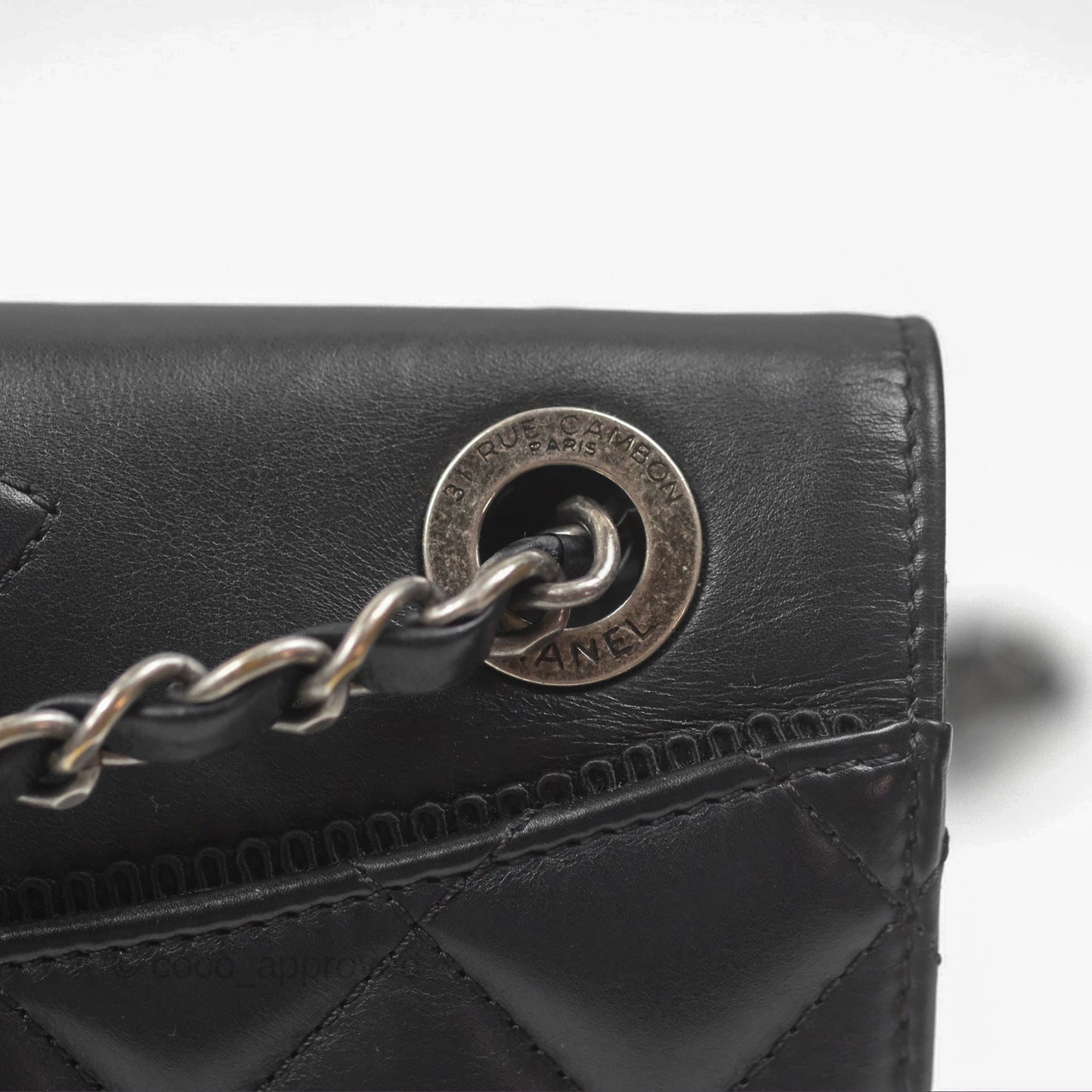 Chanel Quilted Ballerina Small Flap Bag Black Lambskin Ruthenium Hardware