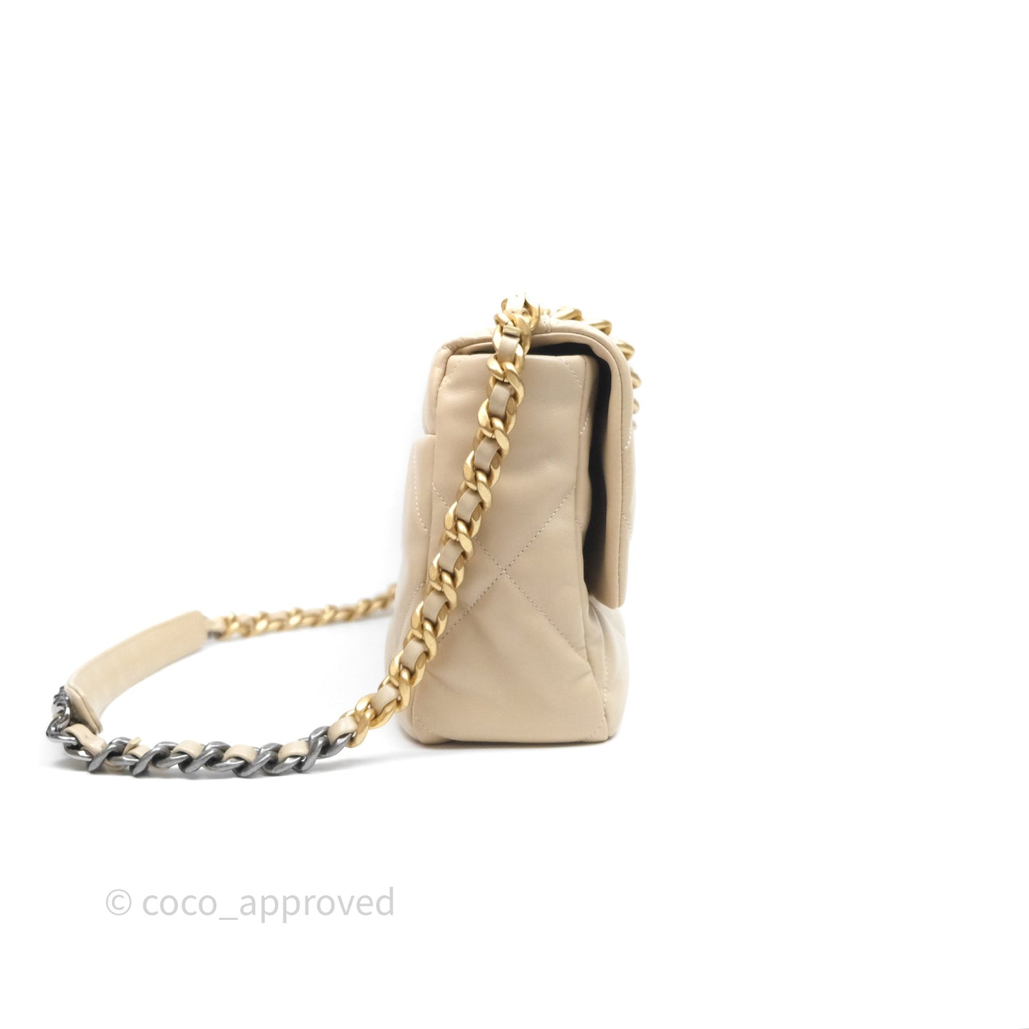Chanel 19 Medium Beige Mixed Hardware