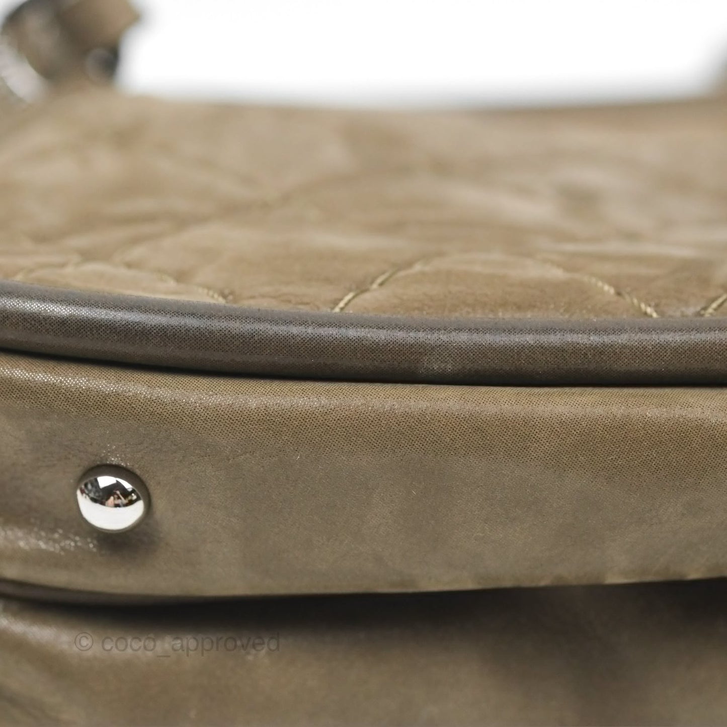 Chanel Quilted Camera Case Bag Iridescent Taupe Calfskin Silver Hardware