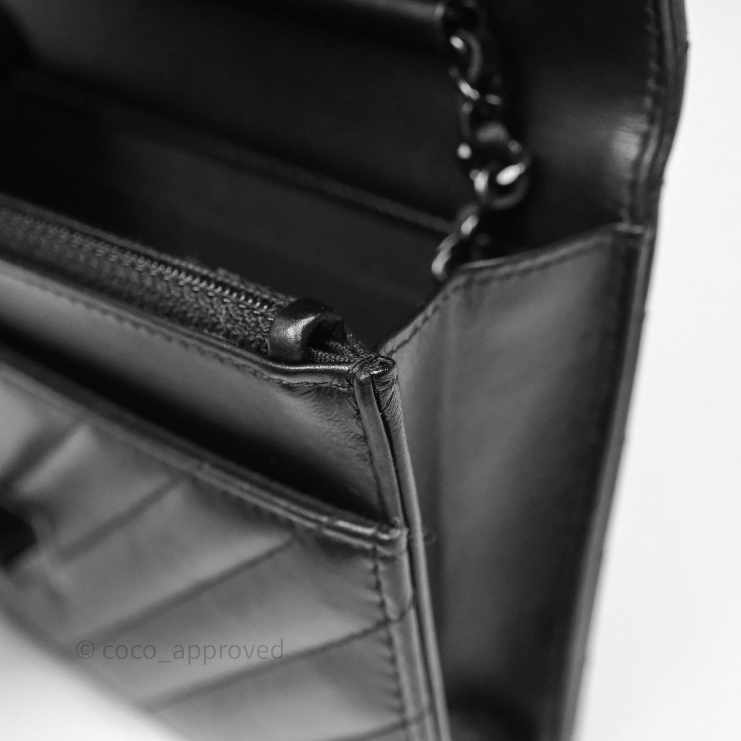 Chanel WOC Chevron Reissue So Black Calfskin
