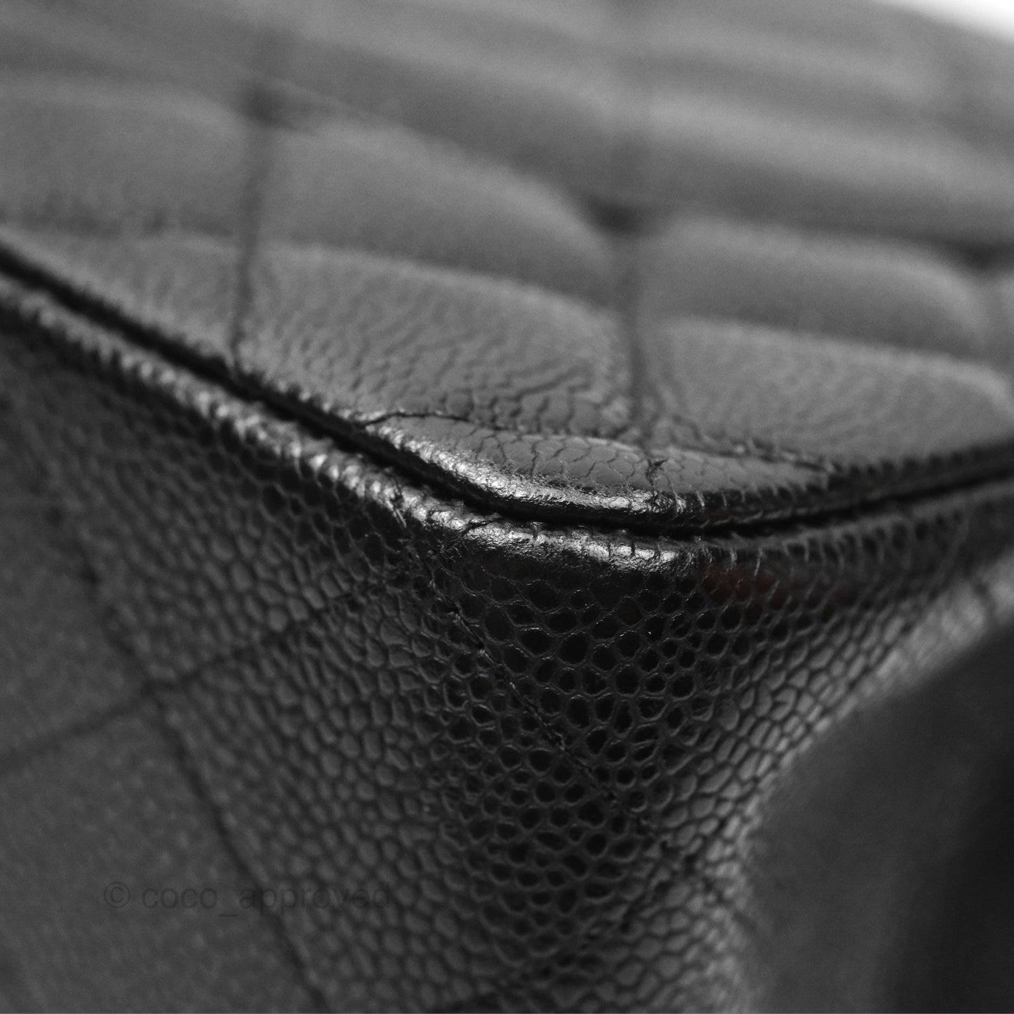 Chanel Jumbo Double Flap Quilted Black Caviar Gold Hardware⁣⁣