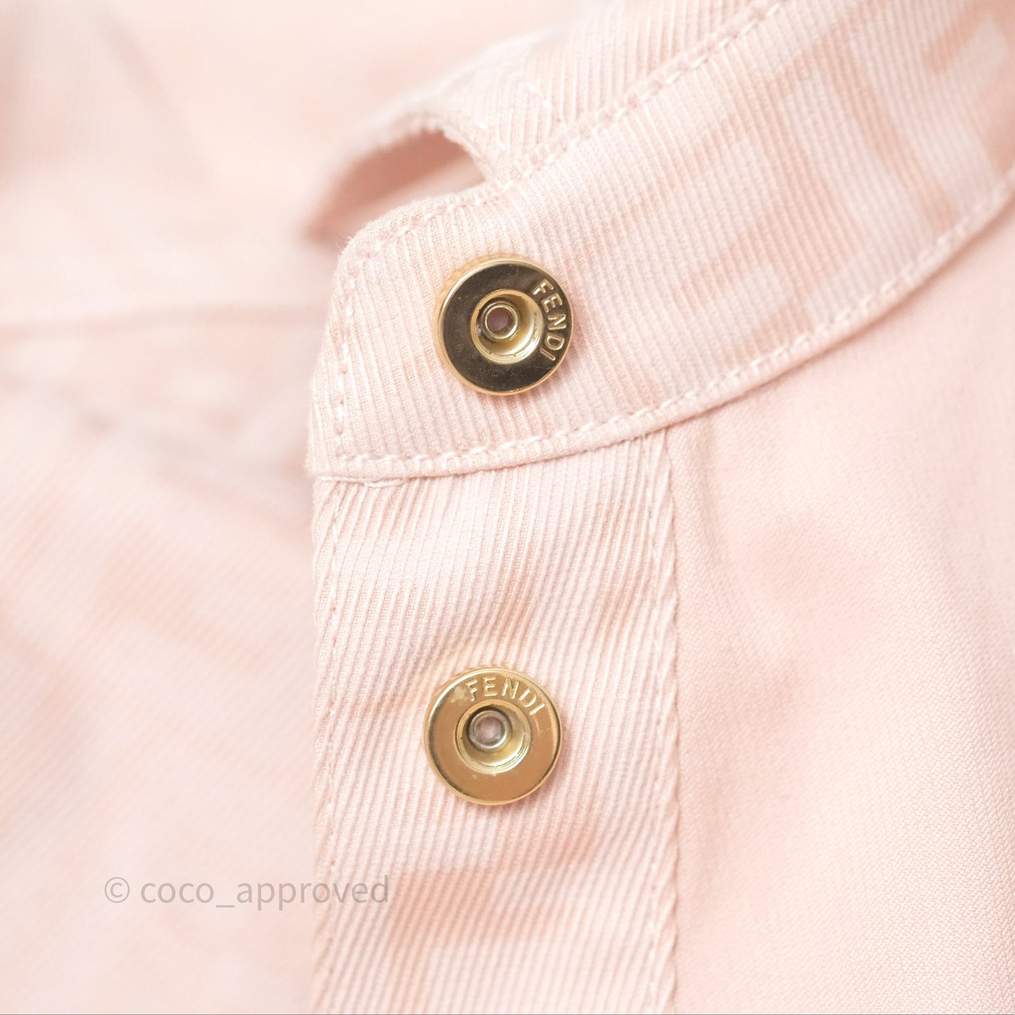 Fendi Denim FF Belted Jacket Pink
