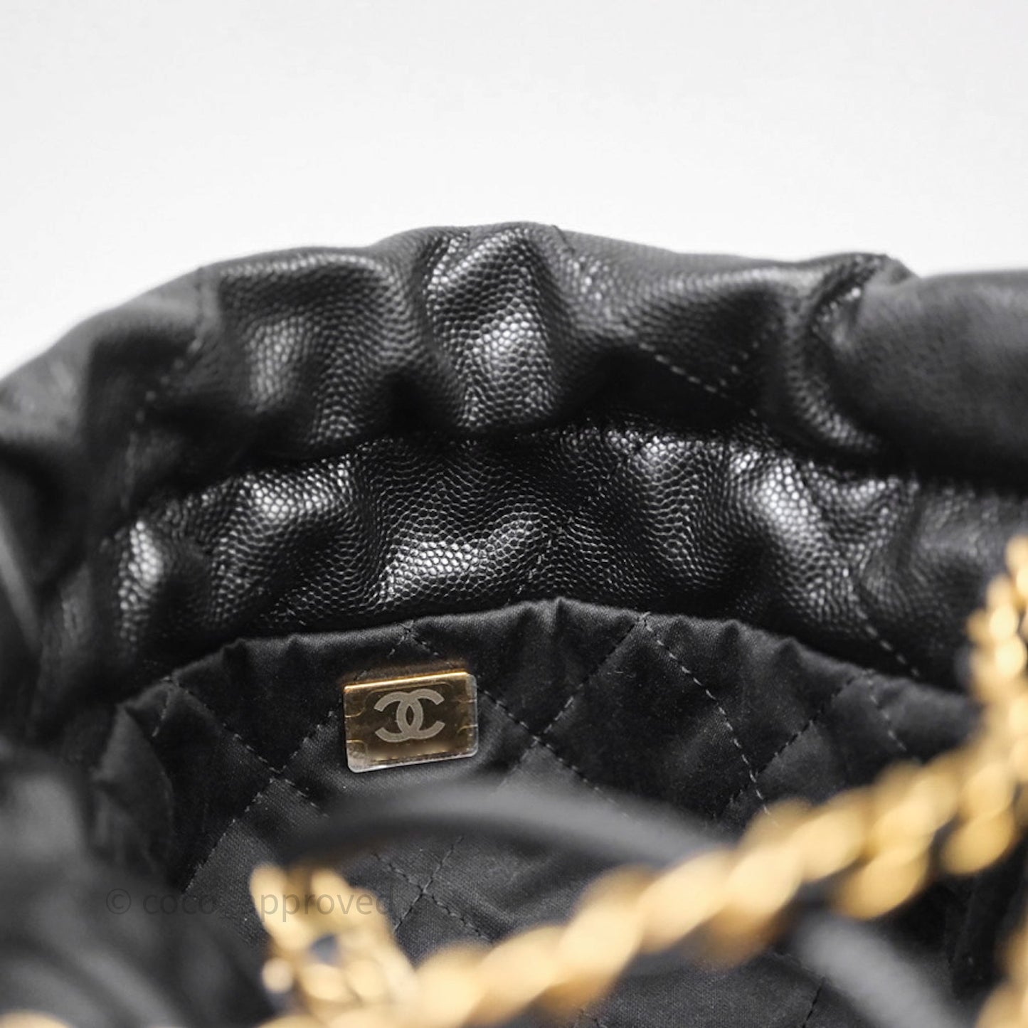 Chanel 22 Mini Black Caviar Aged Gold Hardware