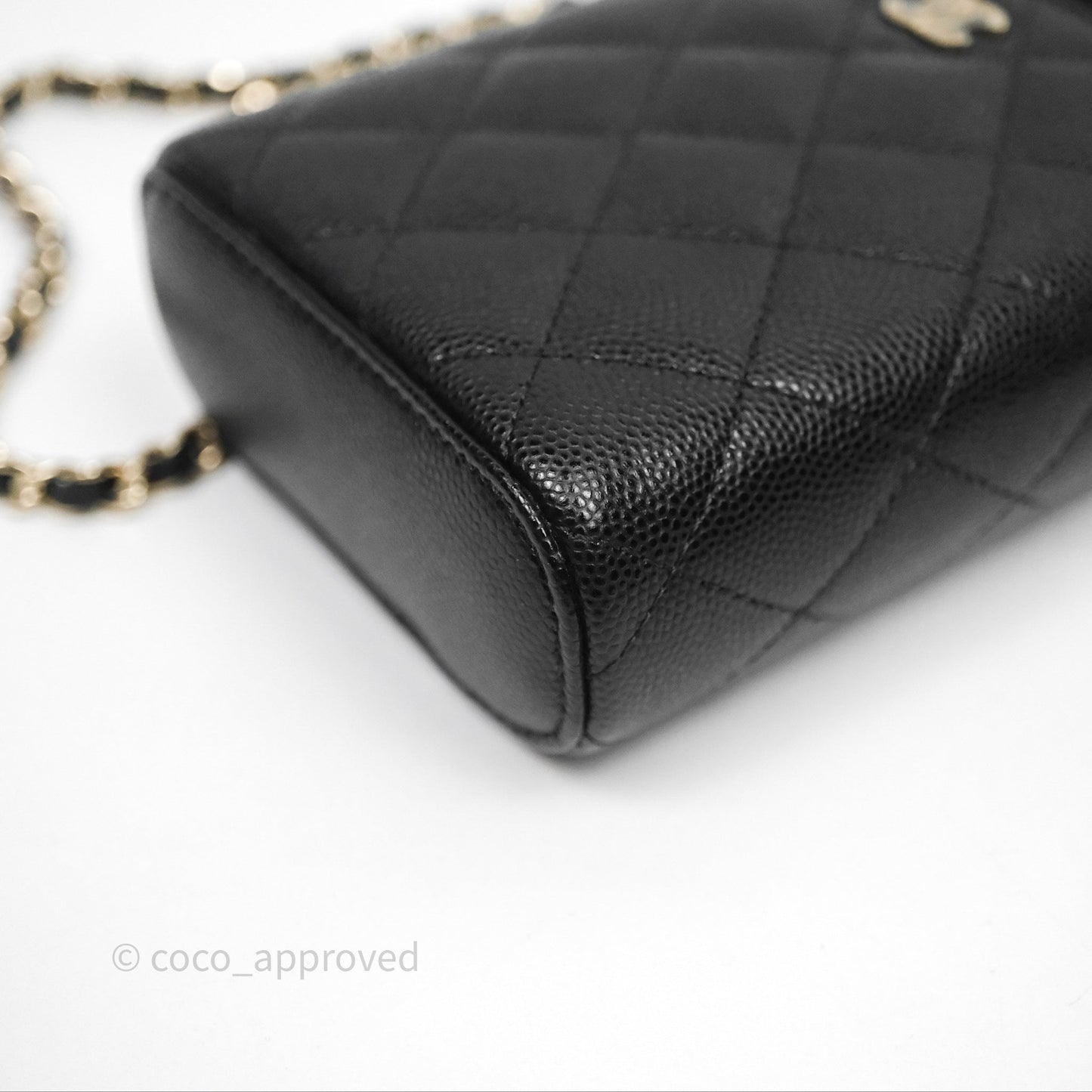 Chanel Classic Mini Vanity With Chain Black Caviar Gold Hardware