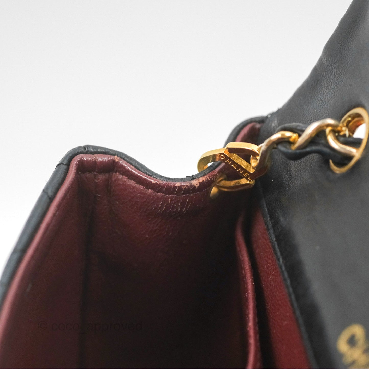 Chanel Vintage Mini Single Full Flap Bag Black Lambskin 24K Gold Hardware