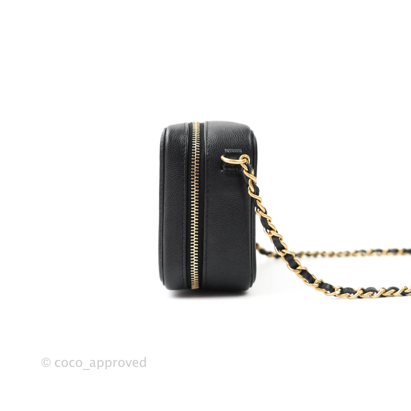 Chanel CC Filigree Vanity Clutch With Chain Caviar Black