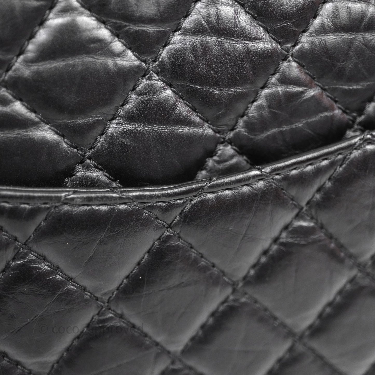 Chanel Reissue 225 Quilted Black Crumple Calfskin Ruthenium Hardware