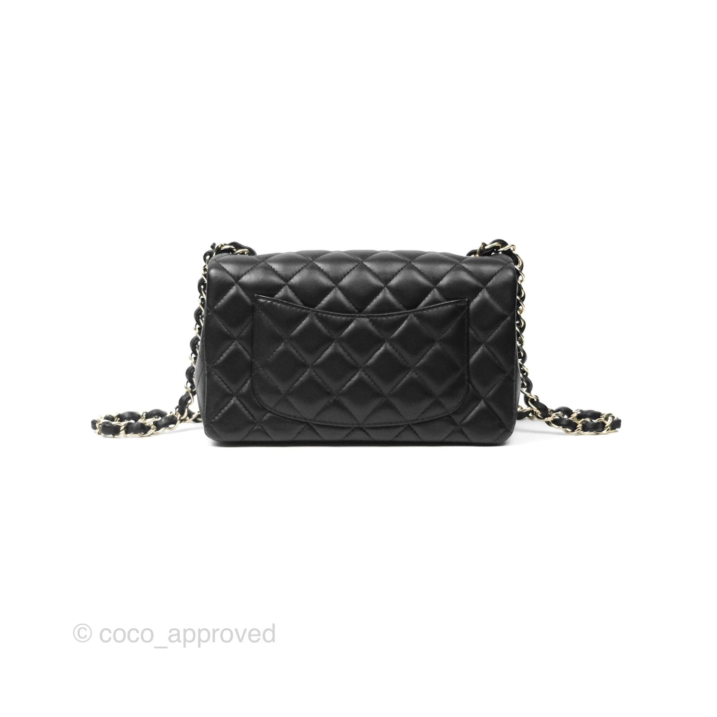 Chanel Mini Rectangular Quilted Black Lambskin Gold Hardware