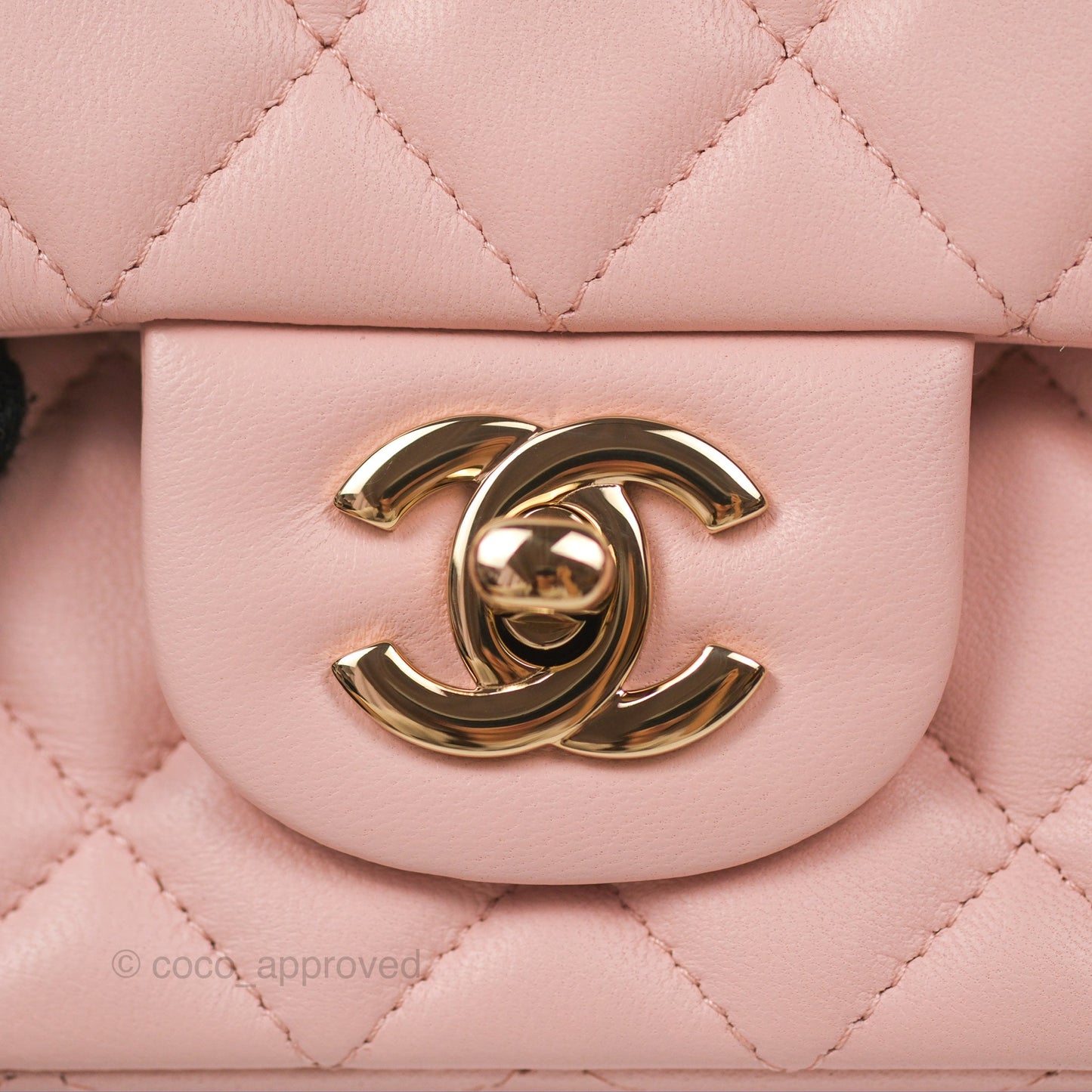 Chanel Quilted Mini Rectangular Flap Baby Pink Lambskin Gold Hardware