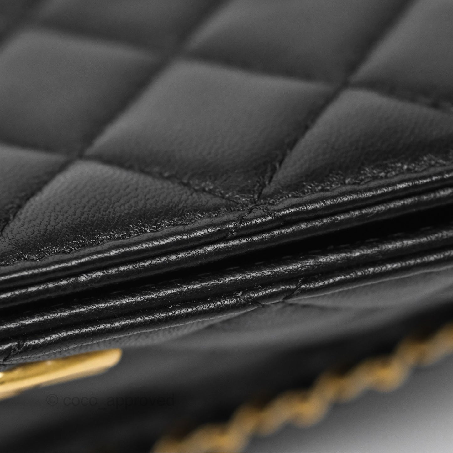 Chanel Clutch With Chain Black Lambskin Gold Hardware 23A