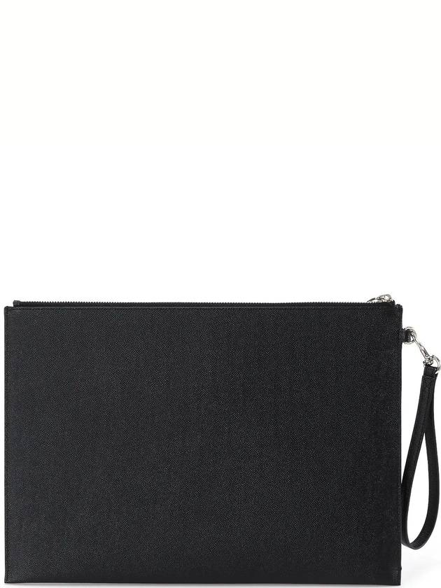 Luxury Saint Laurent Grain Leather Clutch Bag Black
