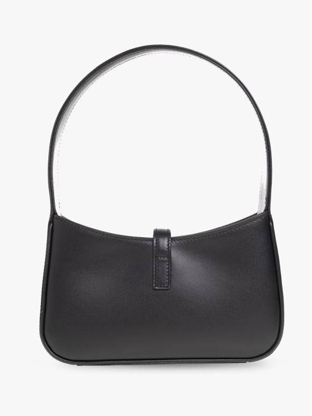 Luxury Saint Laurent LE 5A 7 Small Smooth Leather Hobo Shoulder Bag Black