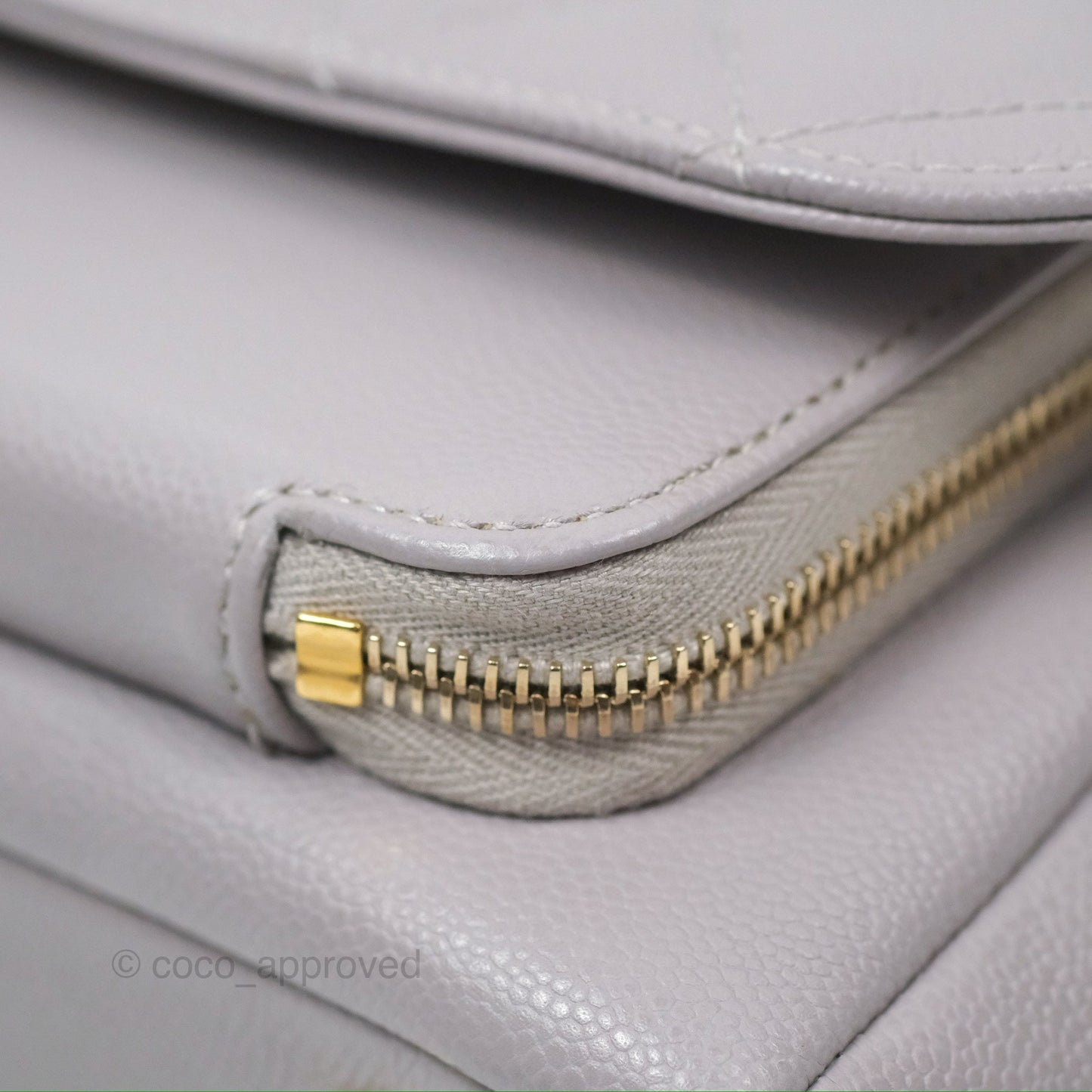 Chanel Quilted Medium Business Affinity Flap Grey Caviar Light Gold Hardware