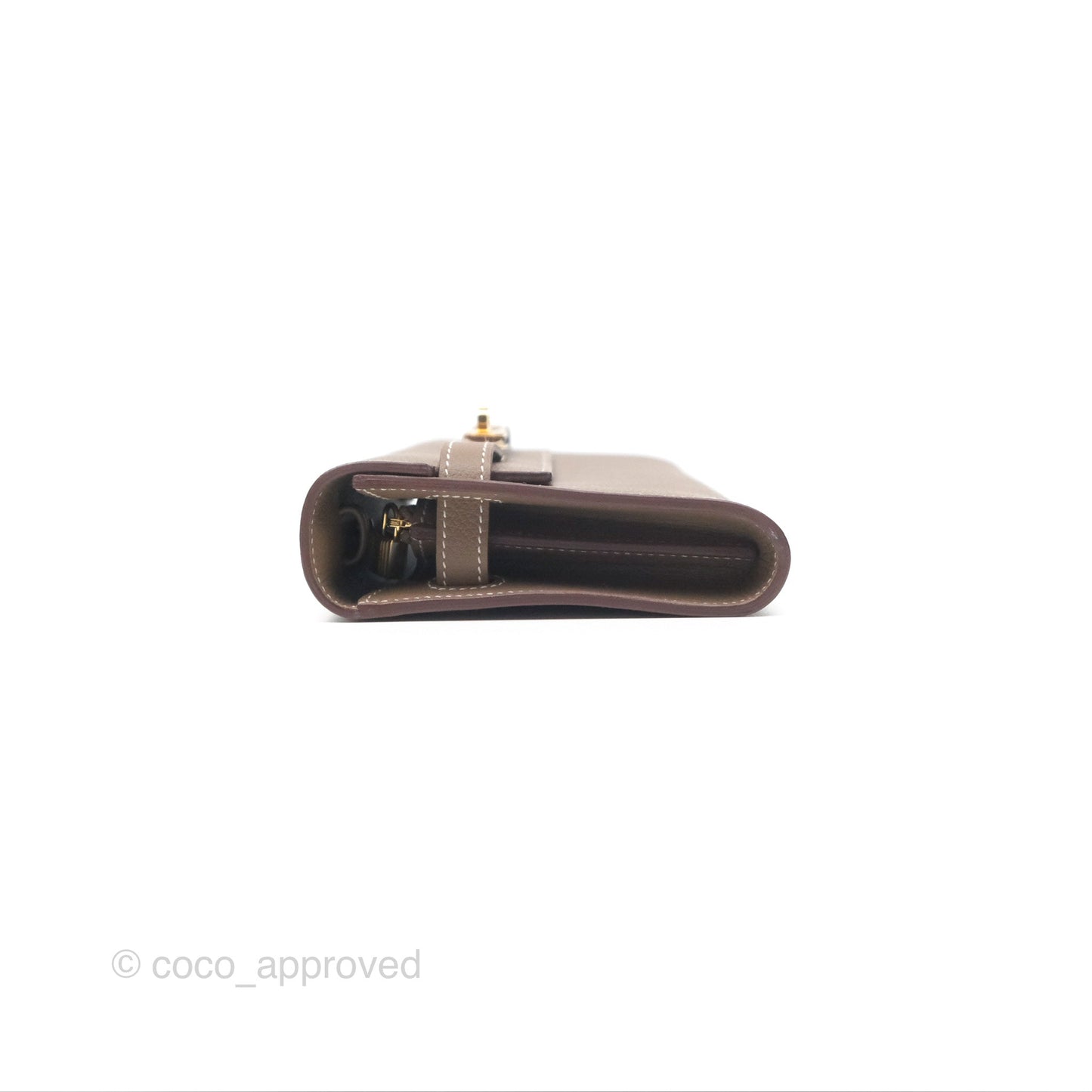 Hermès Kelly To Go Wallet Etoupe Evercolor Gold Hardware