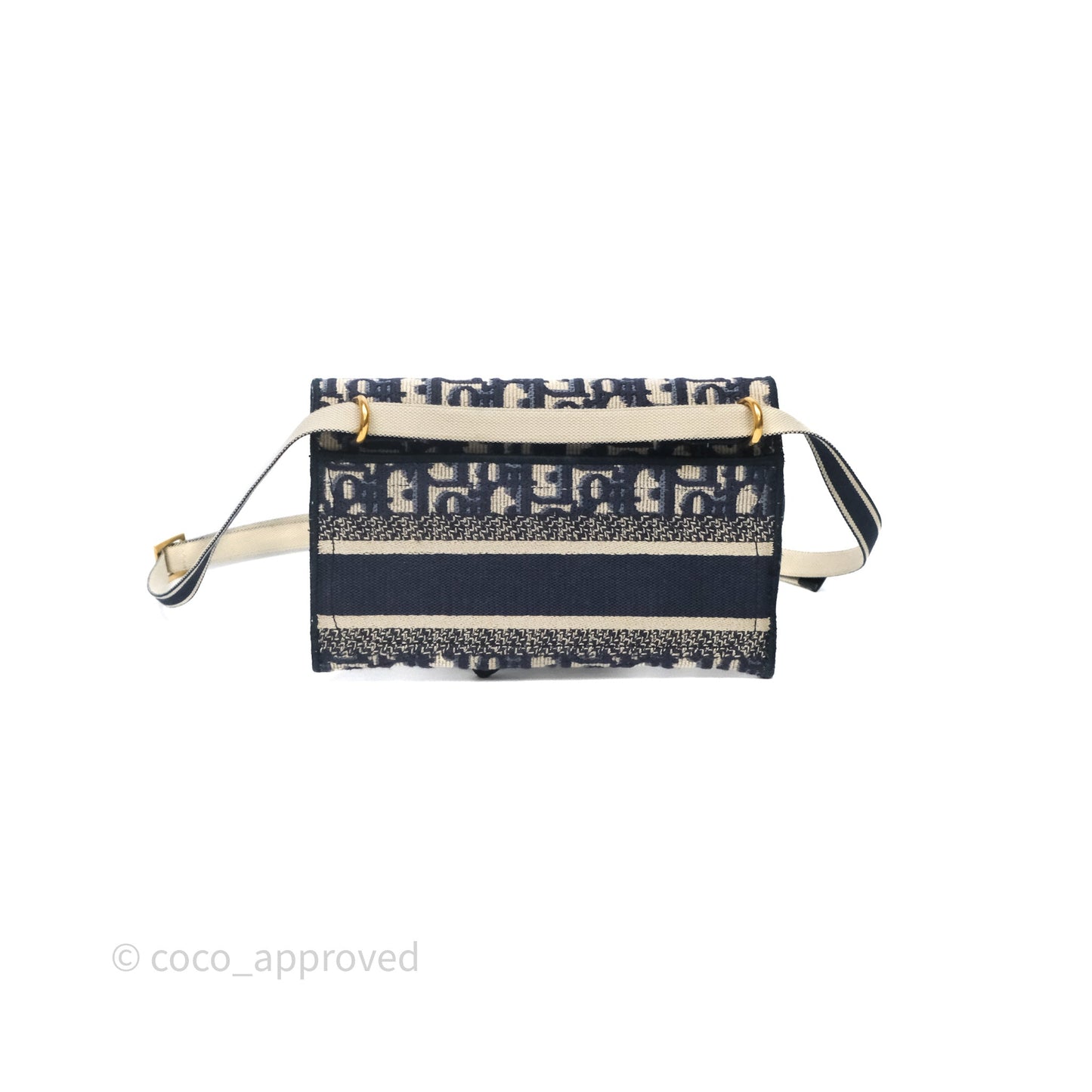 Christian Dior Navy Oblique Slim Saddle Pouch
