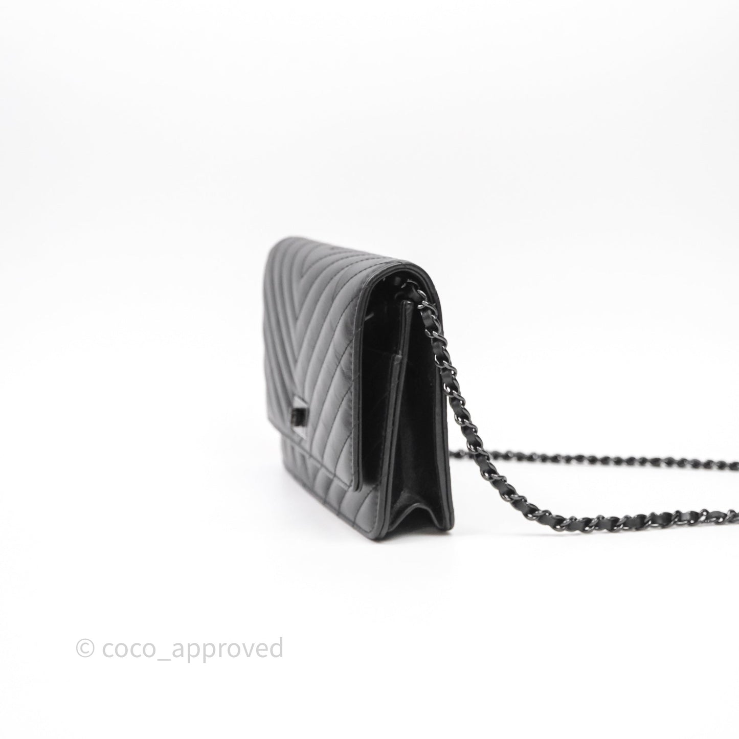 Chanel WOC Chevron Reissue So Black Calfskin