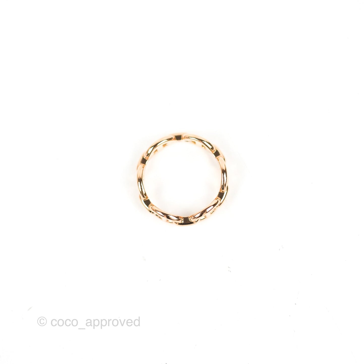 Hermès Chaine d'Ancre Enchainee Band Ring PM Rose Gold Size 51
