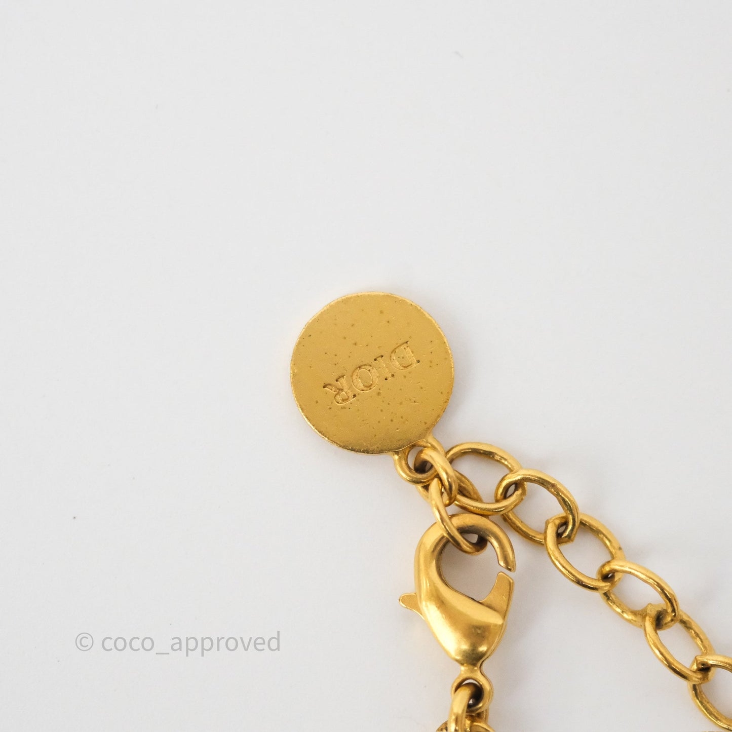 Dior Petit CD Chain Bracelet Antique Gold Tone