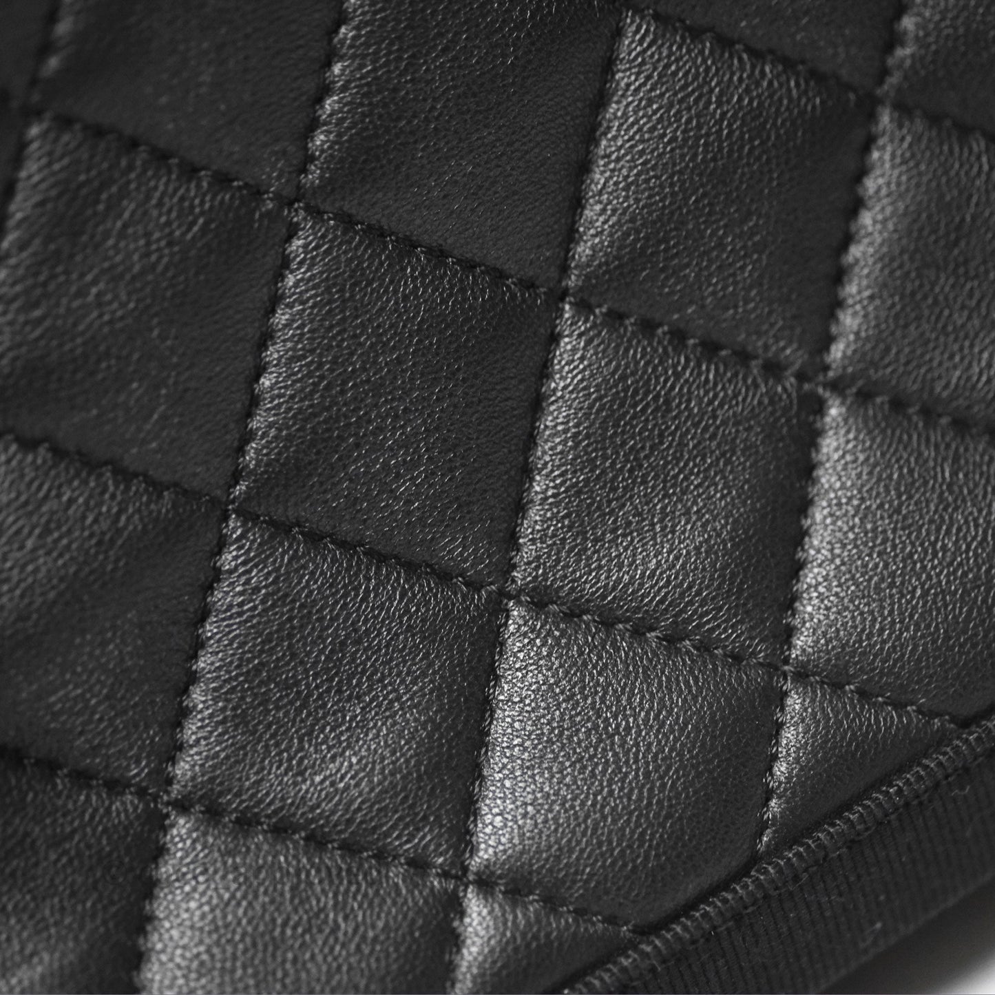 Chanel Quilted Accordion Flap Bag So Black Two Tone Lambskin Fabric