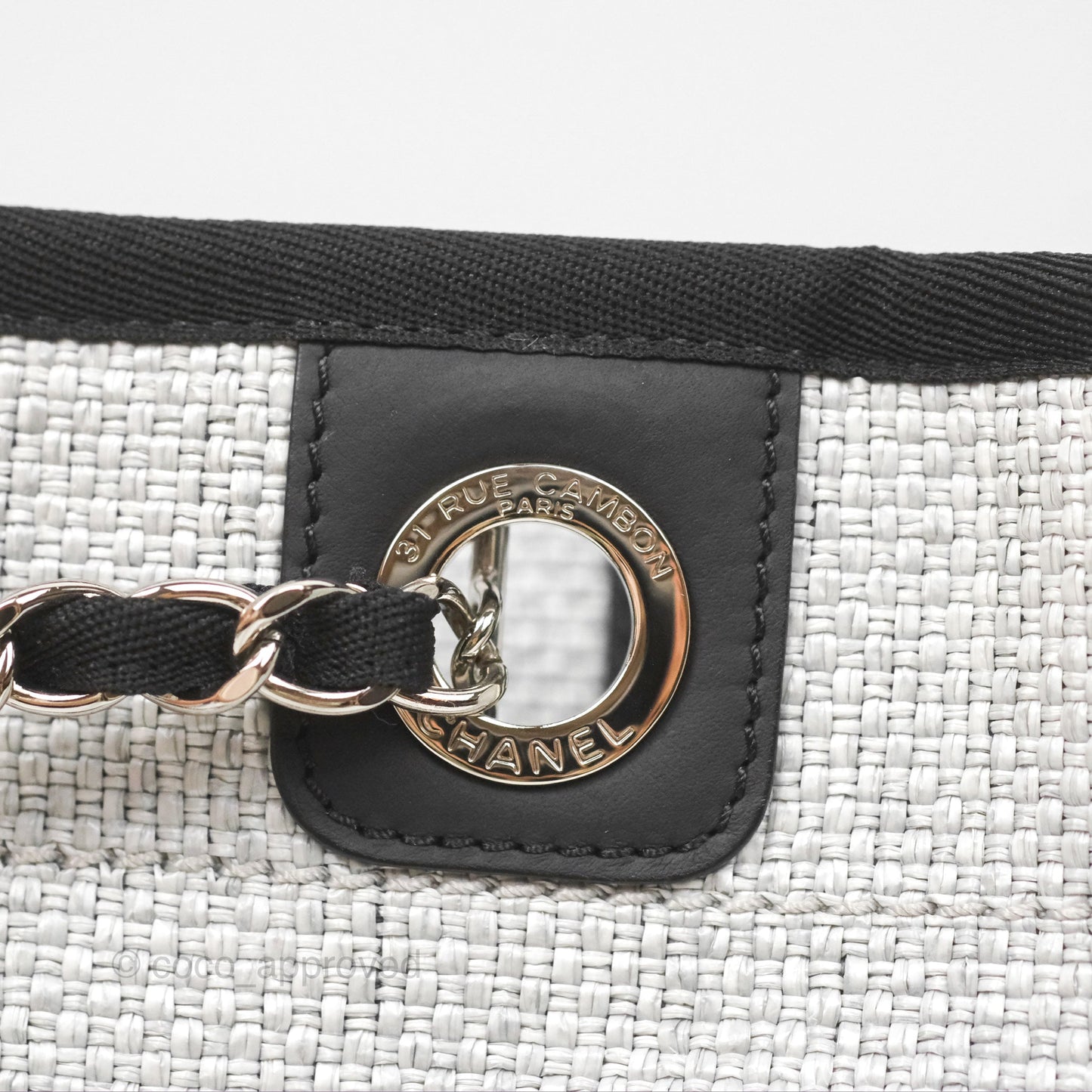 Chanel Medium Deauville Tote Light Grey Canvas