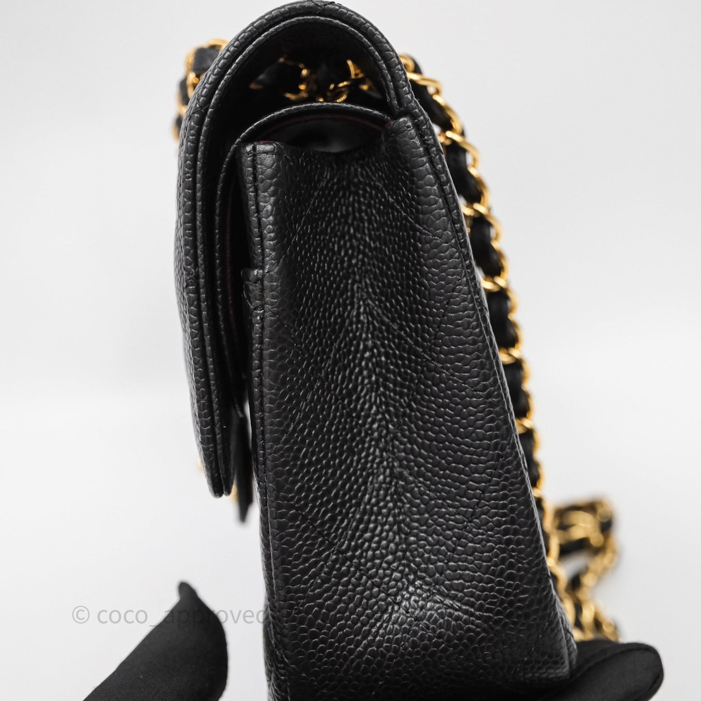 Chanel Classic Medium Flap Quilted Black Caviar Gold Hardware