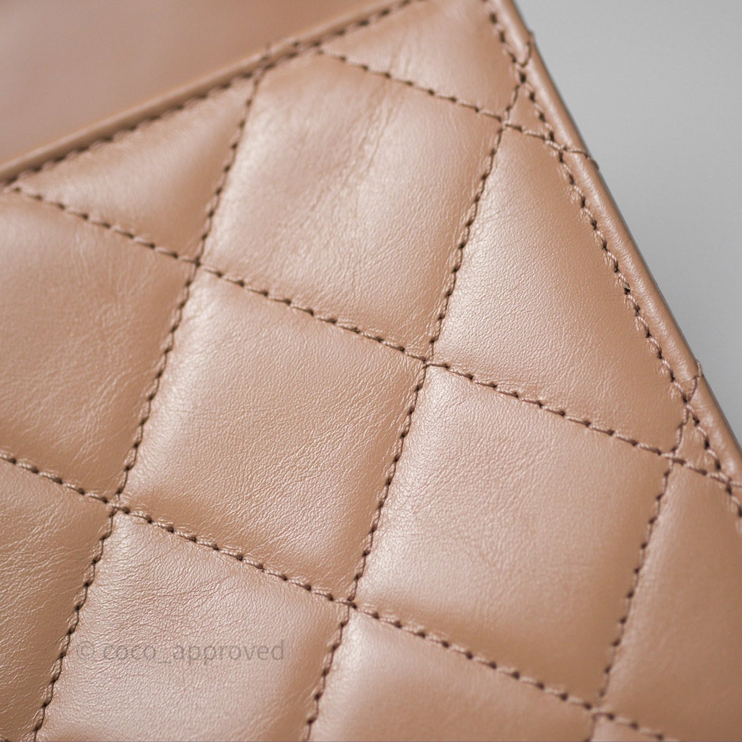 Chanel Quilted Small Perfect Fit Adjustable Beige Calfskin Gold Hardware 21A