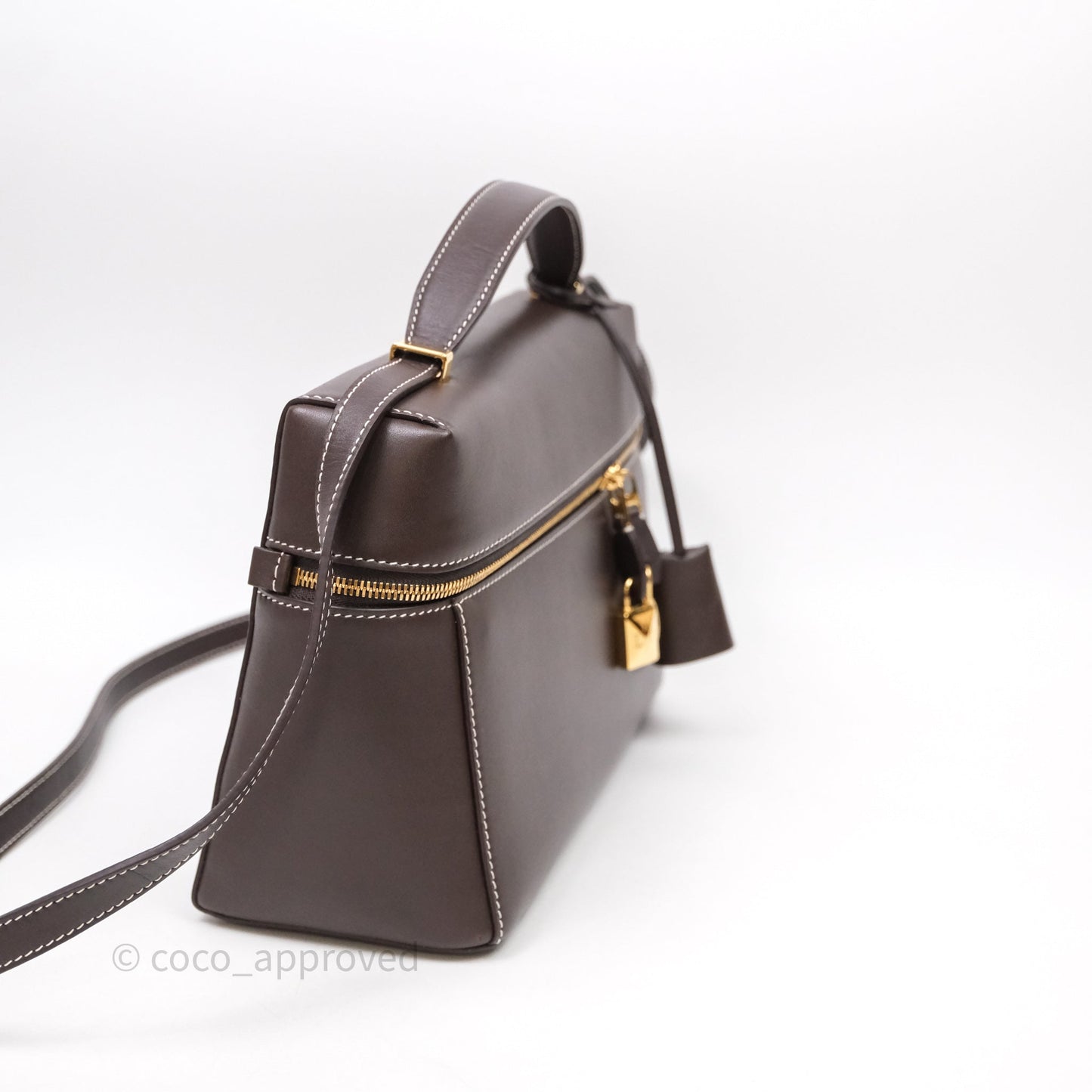 Loro Piana Extra Bag L27 Dark Choco Licorice Smooth Calfskin
