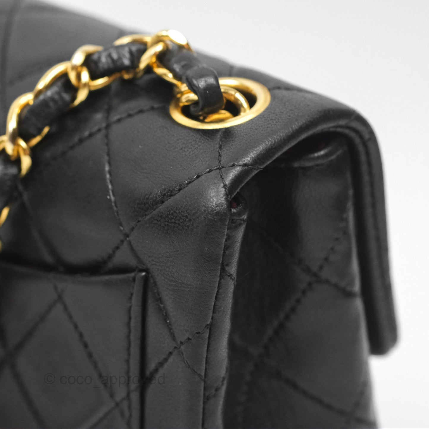 Chanel Vintage Mini Square Black Lambskin 24K Gold Hardware