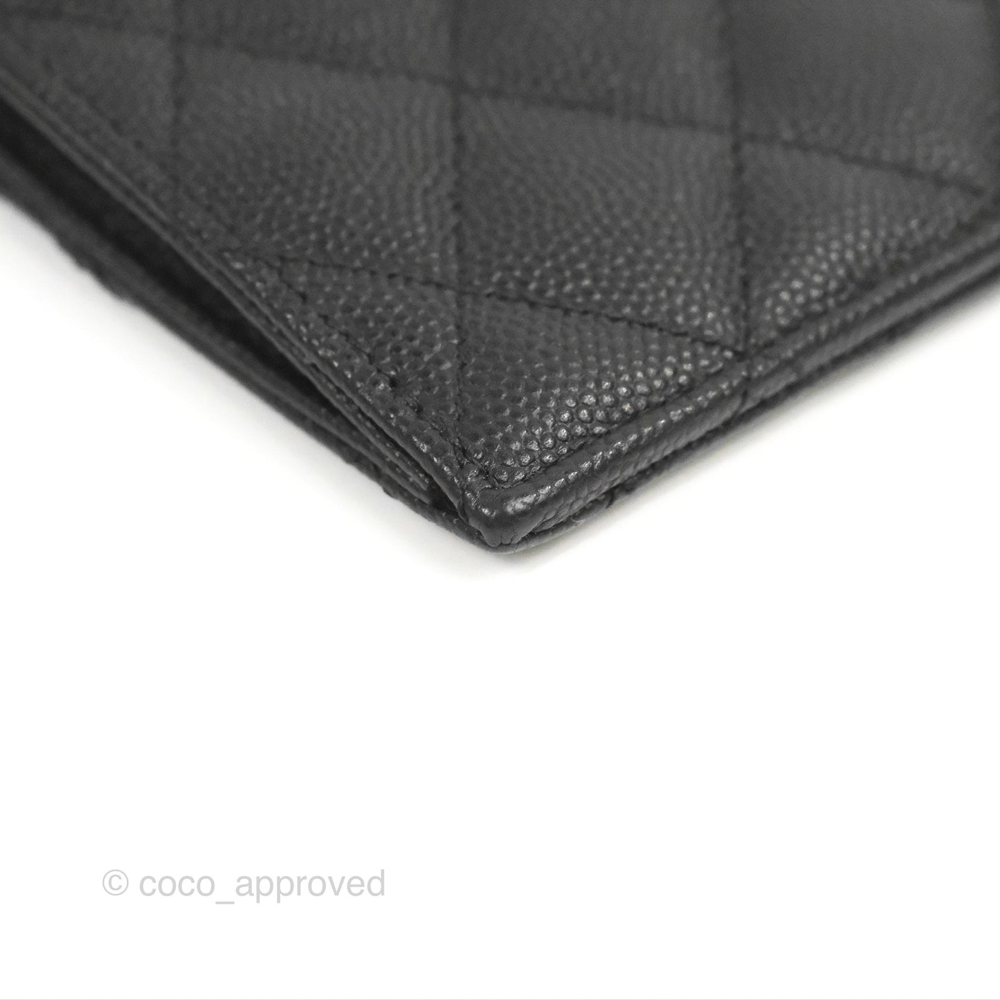 Chanel Quilted CC Zipped Card Holder Black Caviar Gold Hardware