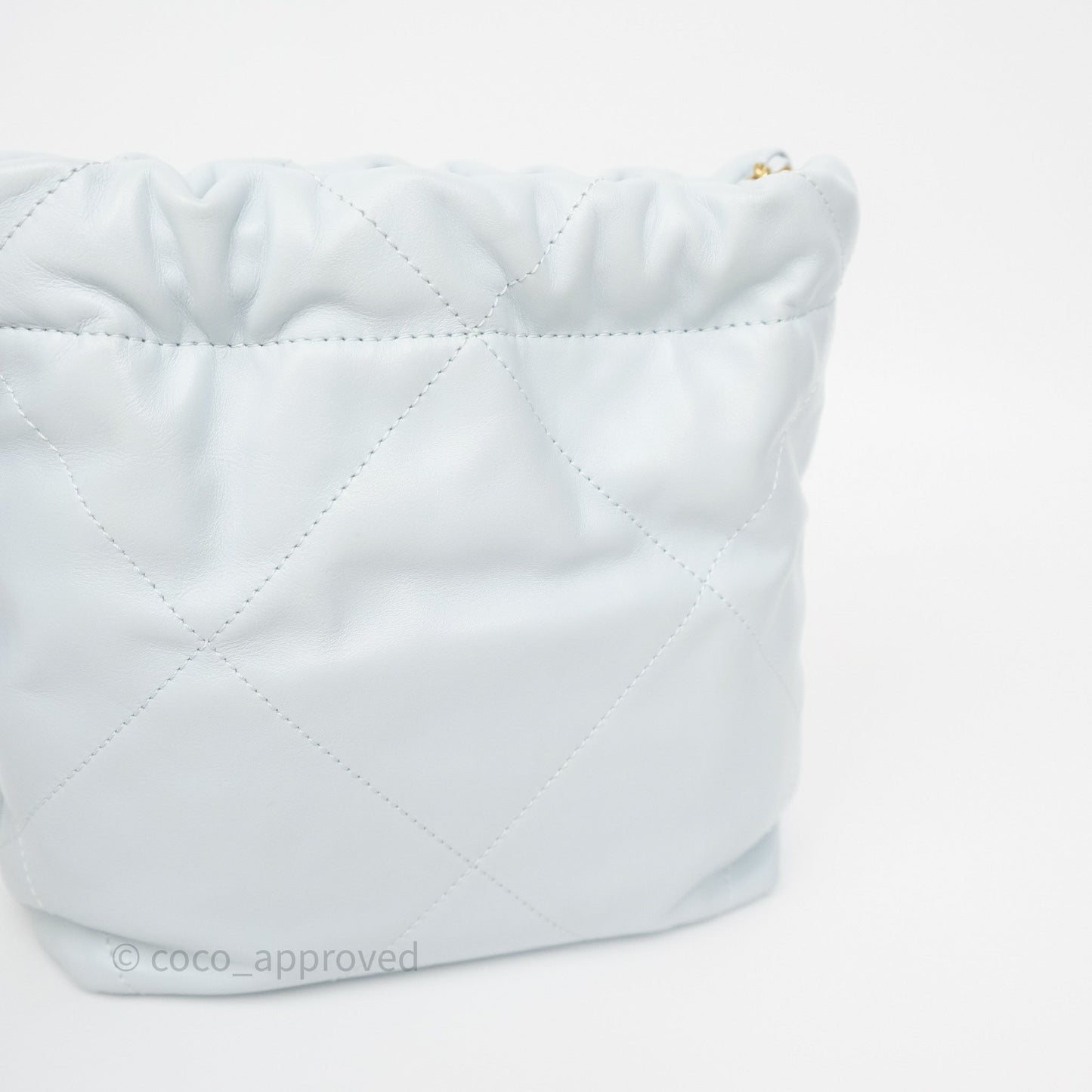 Chanel 22 Mini Bag Light Blue Shiny Crumpled Calfskin