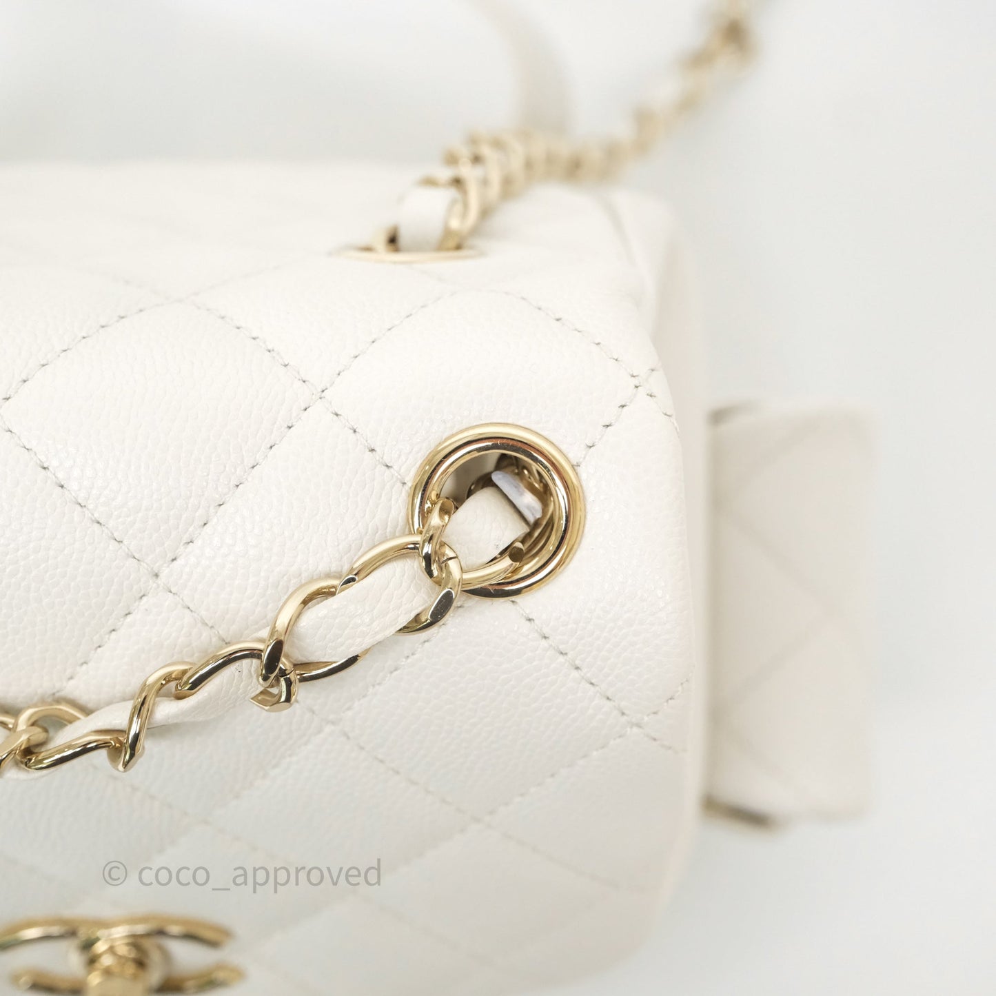 Chanel Duma Backpack White Caviar Gold Hardware 23K