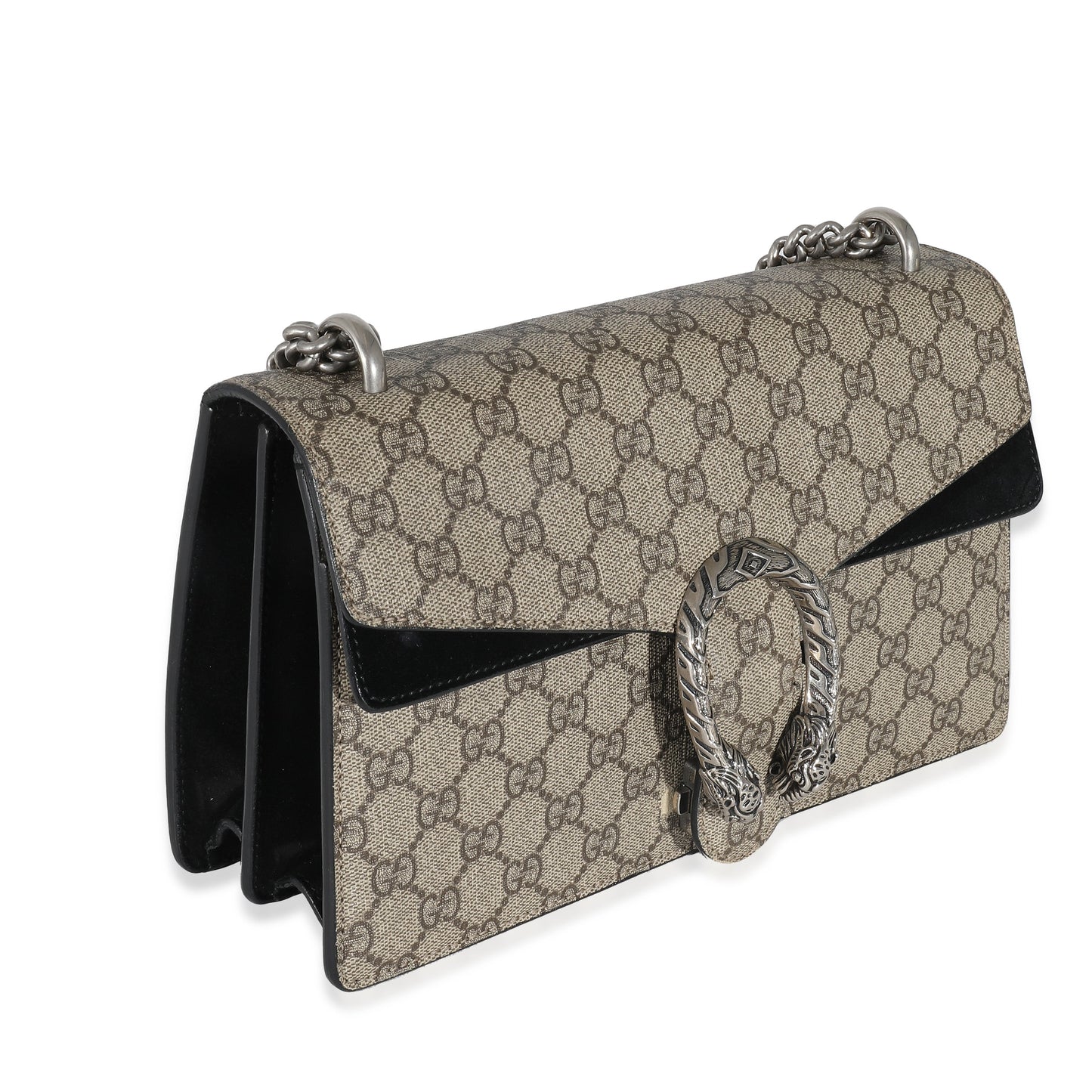 Luxury Gucci Trending 2025 Black Suede GG Supreme Small Dionysus Bag