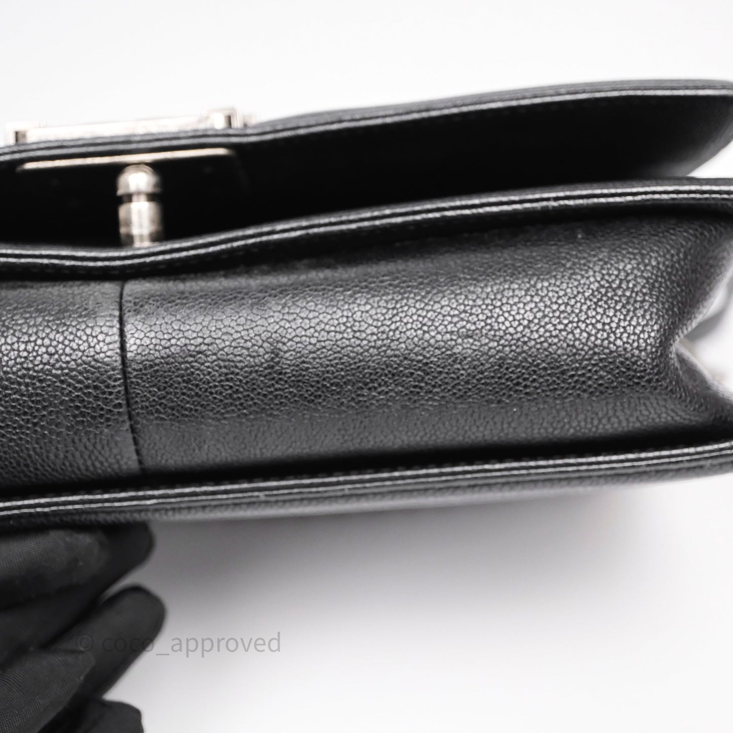 Chanel Quilted New Medium Boy Black Caviar Ruthenium Hardware