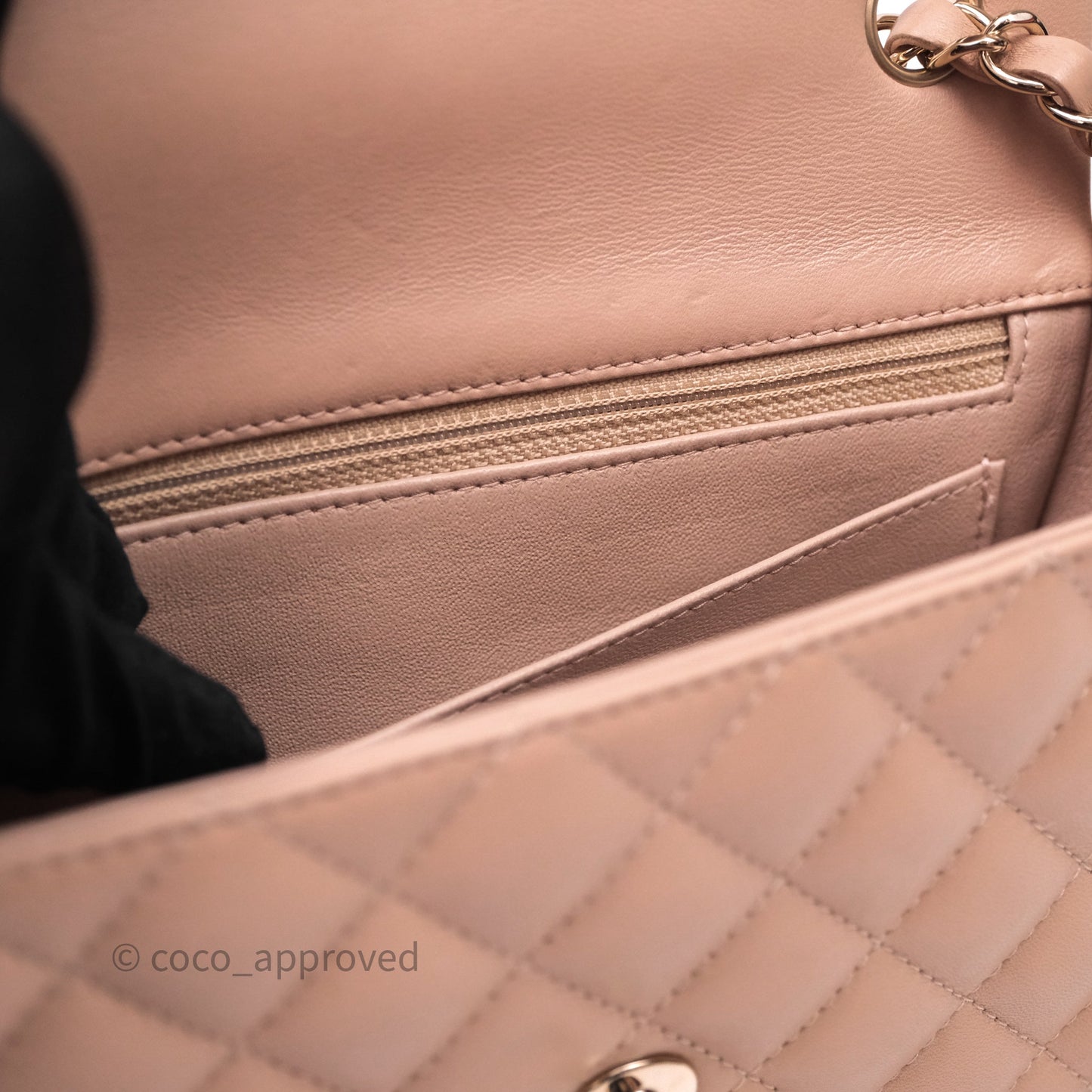 Chanel Mini Rectangular Quilted Beige Lambskin Gold Hardware