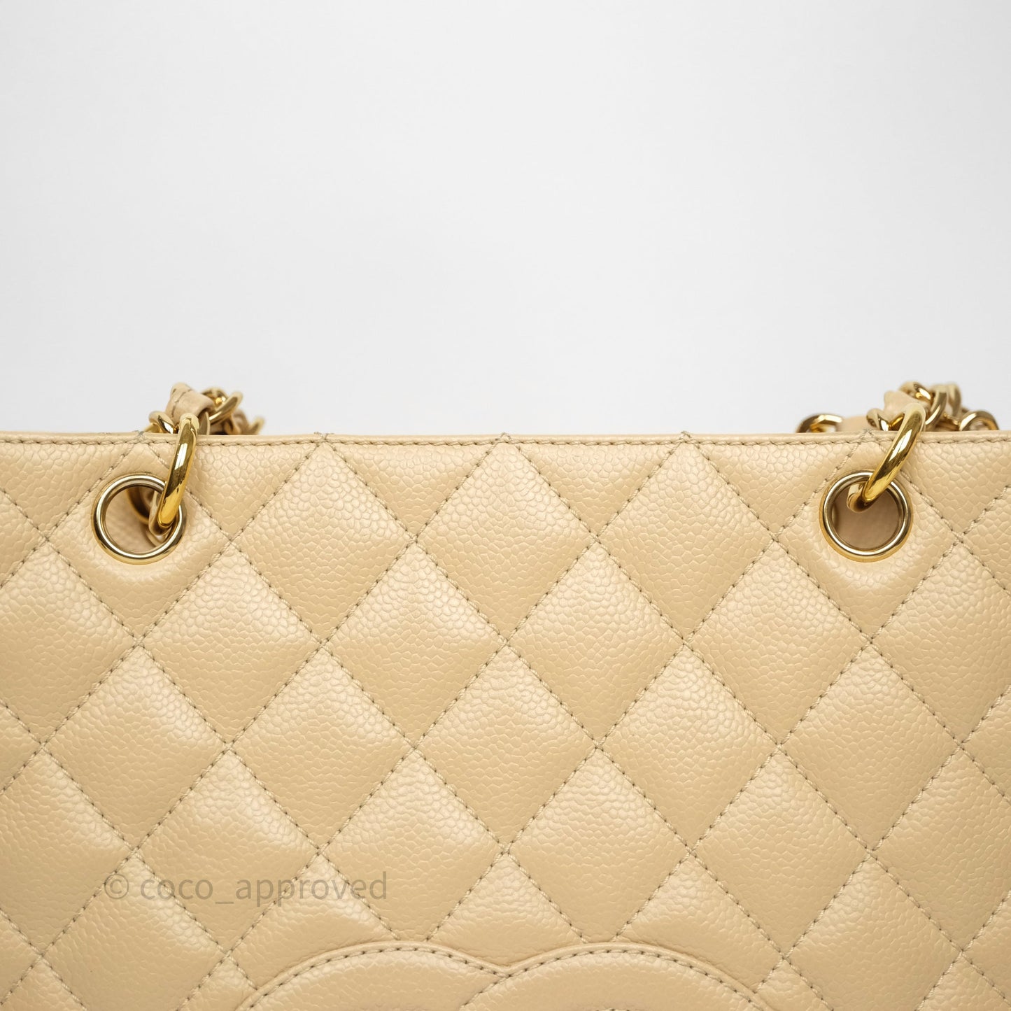 Chanel PST Tote Beige Caviar Gold Hardware