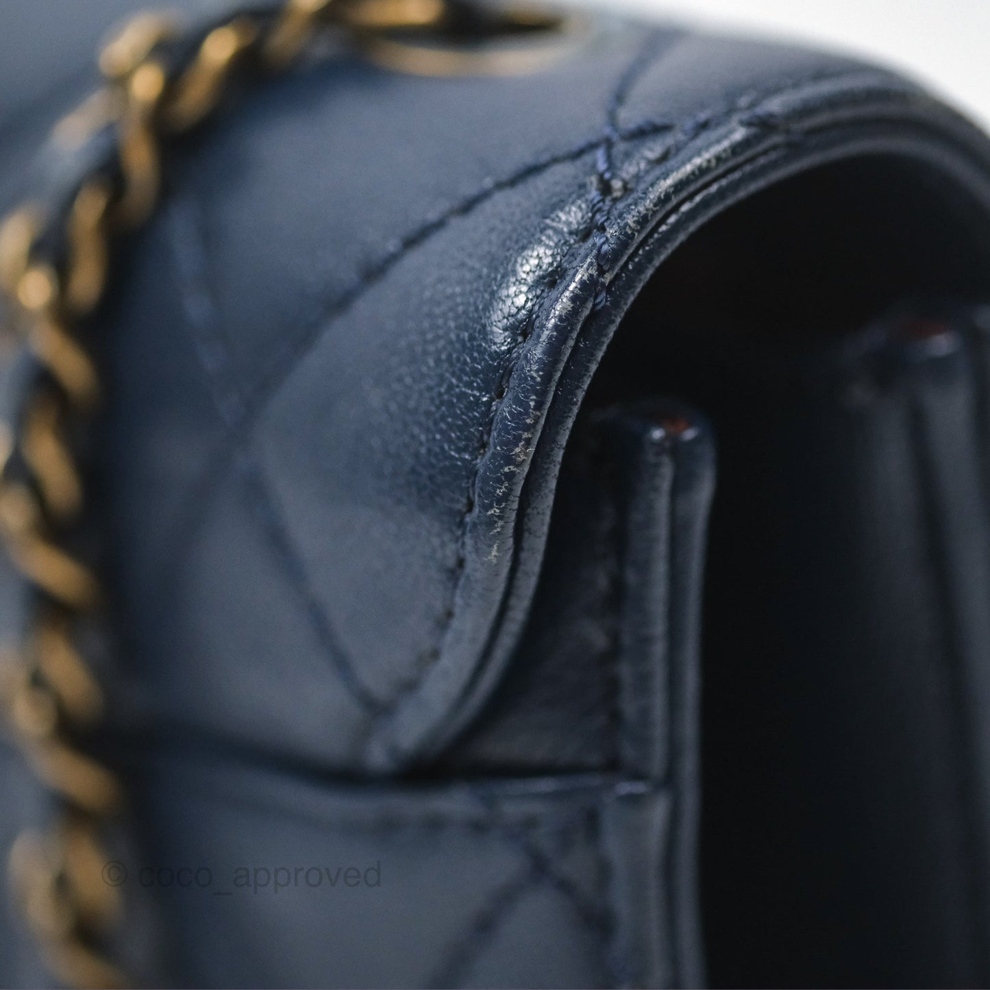 Chanel Beauty Lock Flap Bag Navy Sheepskin Aged Gold Hardware