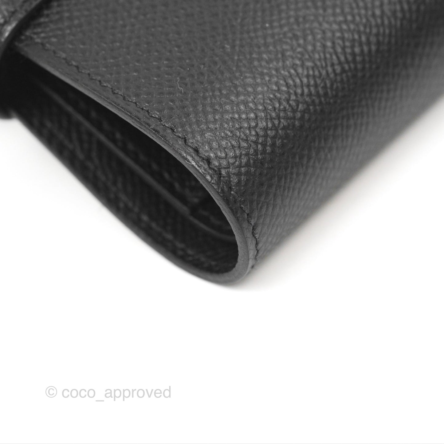 Hermès Small Kelly Wallet Black Epsom Palladium Hardware